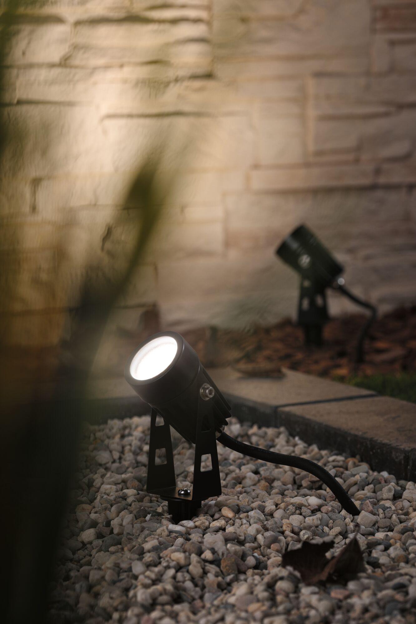 Kit 3 spots extérieurs à piquer Plug&Shine IP65 3000K métal noir PAULMANN - 2