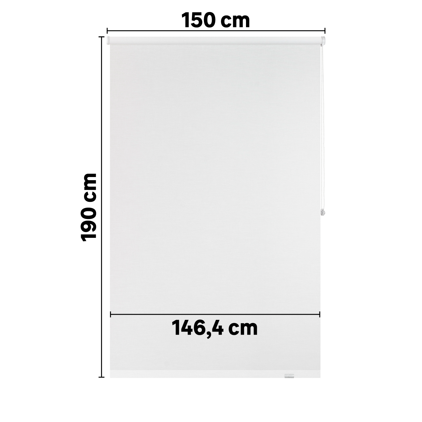 Store enrouleur tamisant Jive blanc, l.150 x H.190 cm, INSPIRE - 3