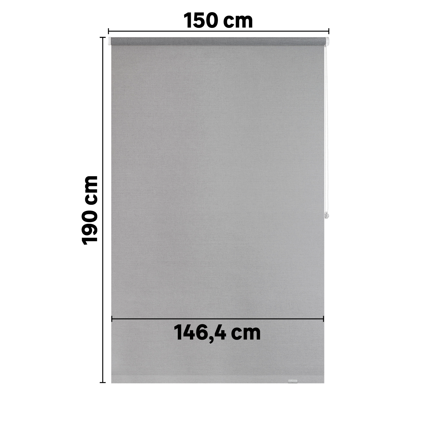 Estor enrollable translúcido  con cadena Jive poliéster liso gris granite INSPIRE de 150x190cm - 11