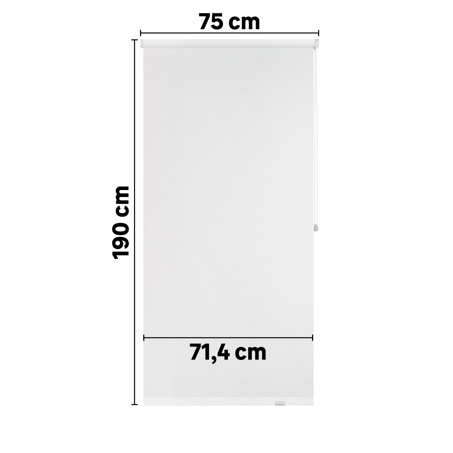 Store enrouleur tamisant Jive blanc, l.75 x H.190 cm, INSPIRE - 3