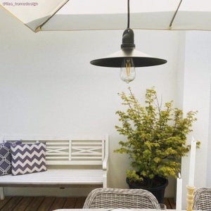 Greenandco Plafonnier Suspension Vintage E27 Cuivre - Câble Textile 150cm Raccourcissable - Style Contemporain