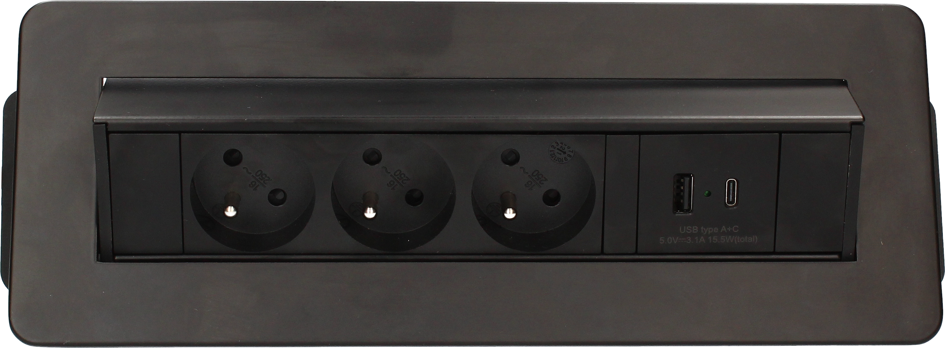 Multiprise pivotante 3 prises noir - ARLUX - 5