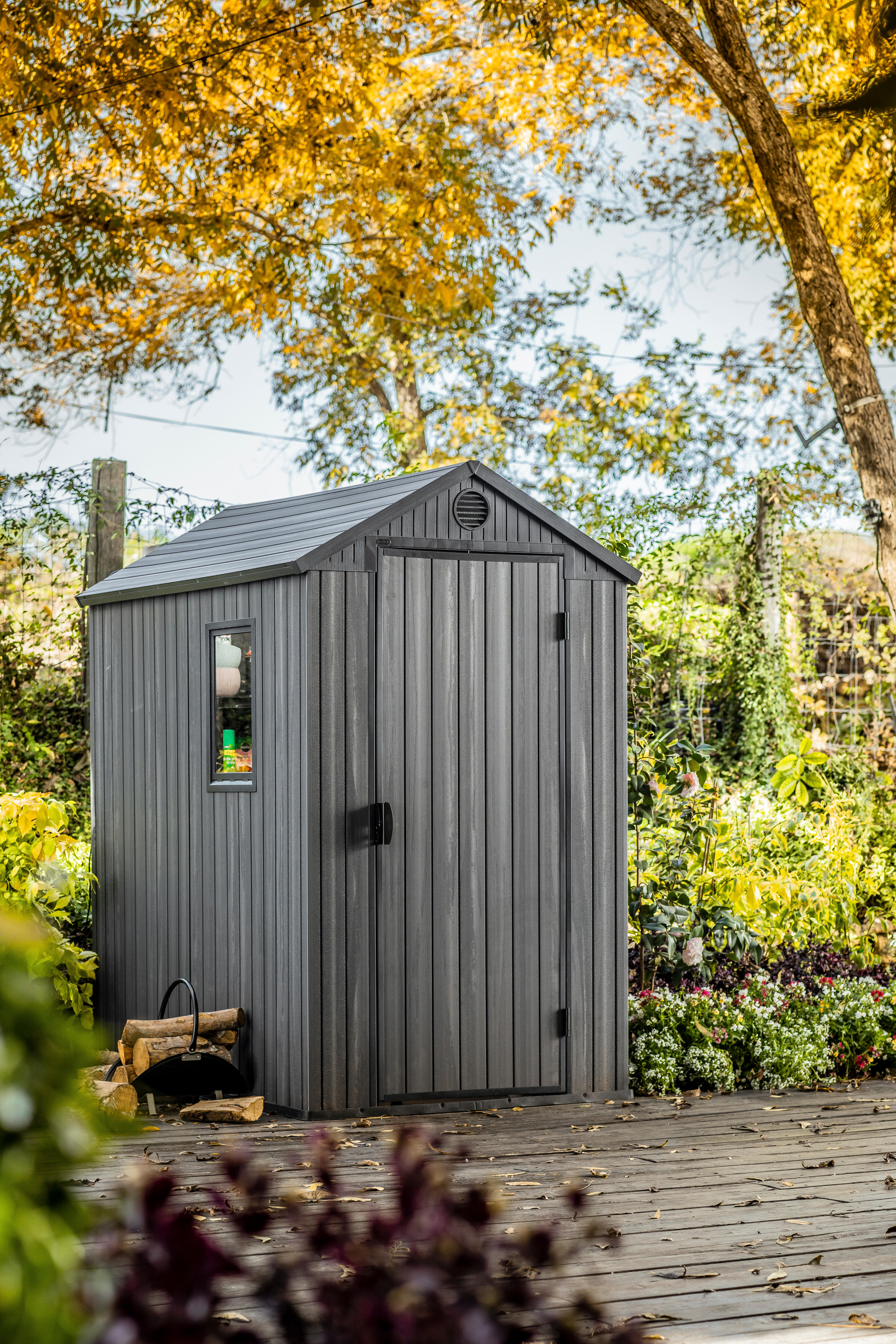 Abri de jardin résine KETER Darwin 46 gris Ep.16 mm, 2.2 m² - 3