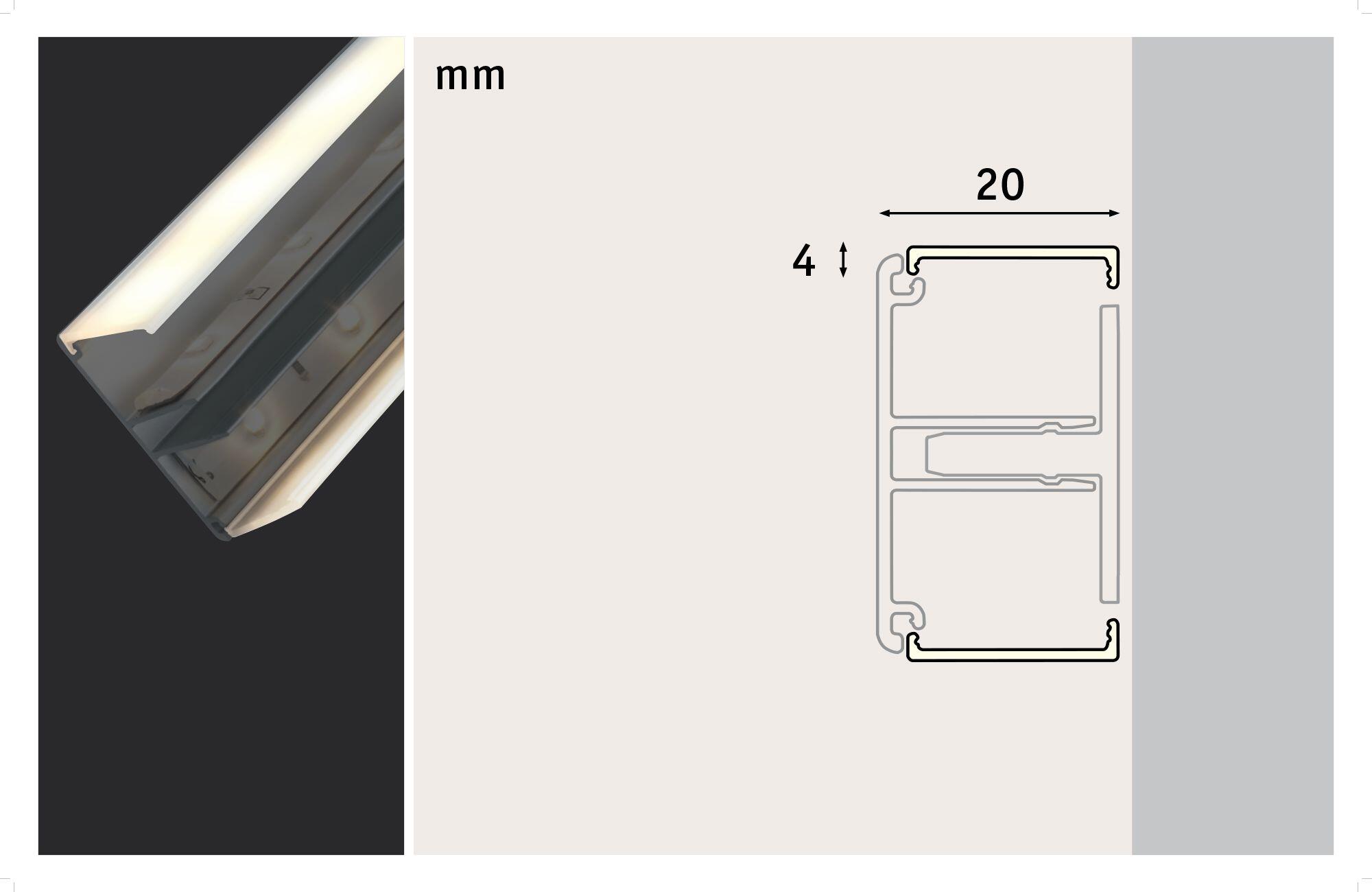 Profilé plat pour ruban LED 2m Duo Profil PAULMANN - 2