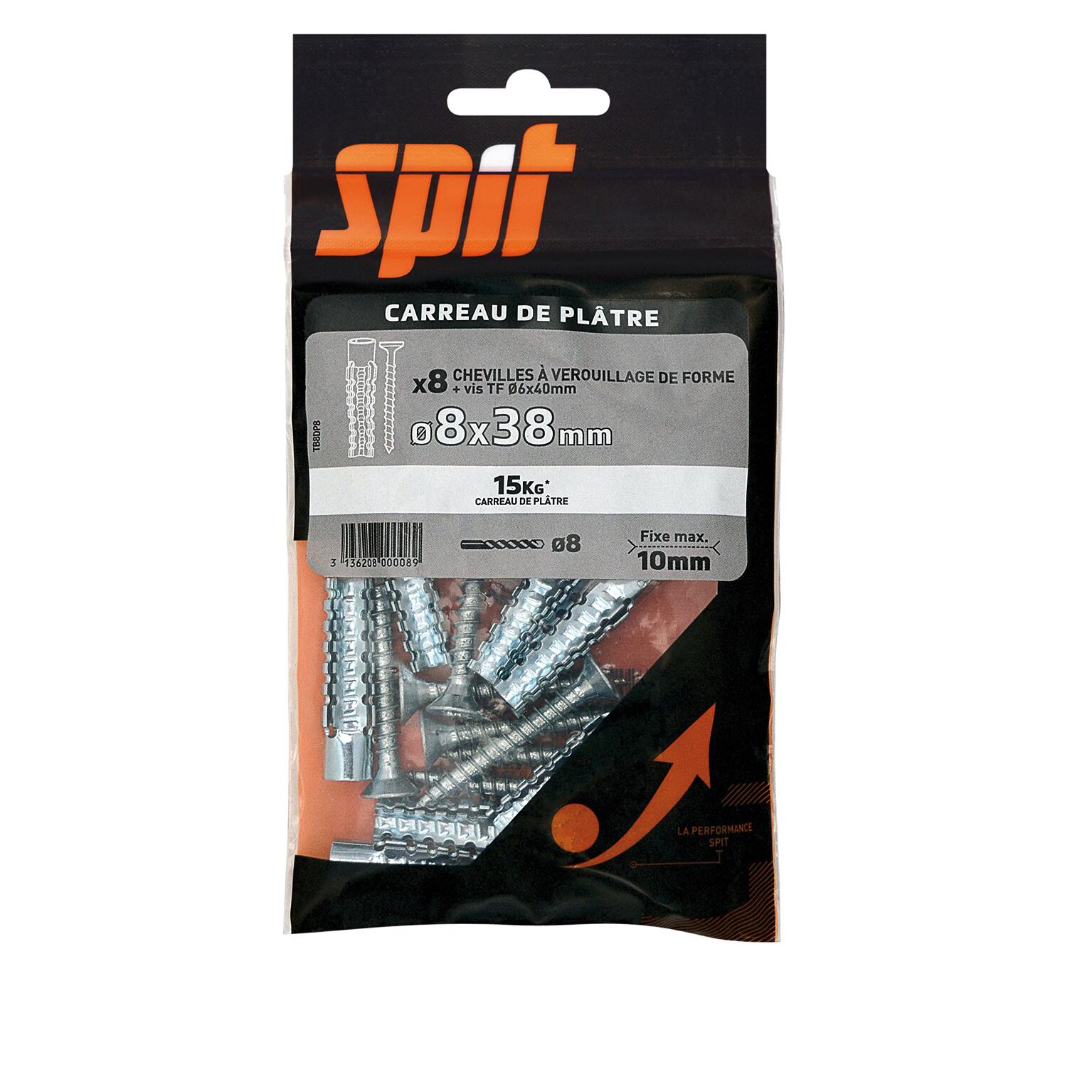 Lot de 8 Cheville murale avec vis SPIT, Ø8 x L.38 mm - 3