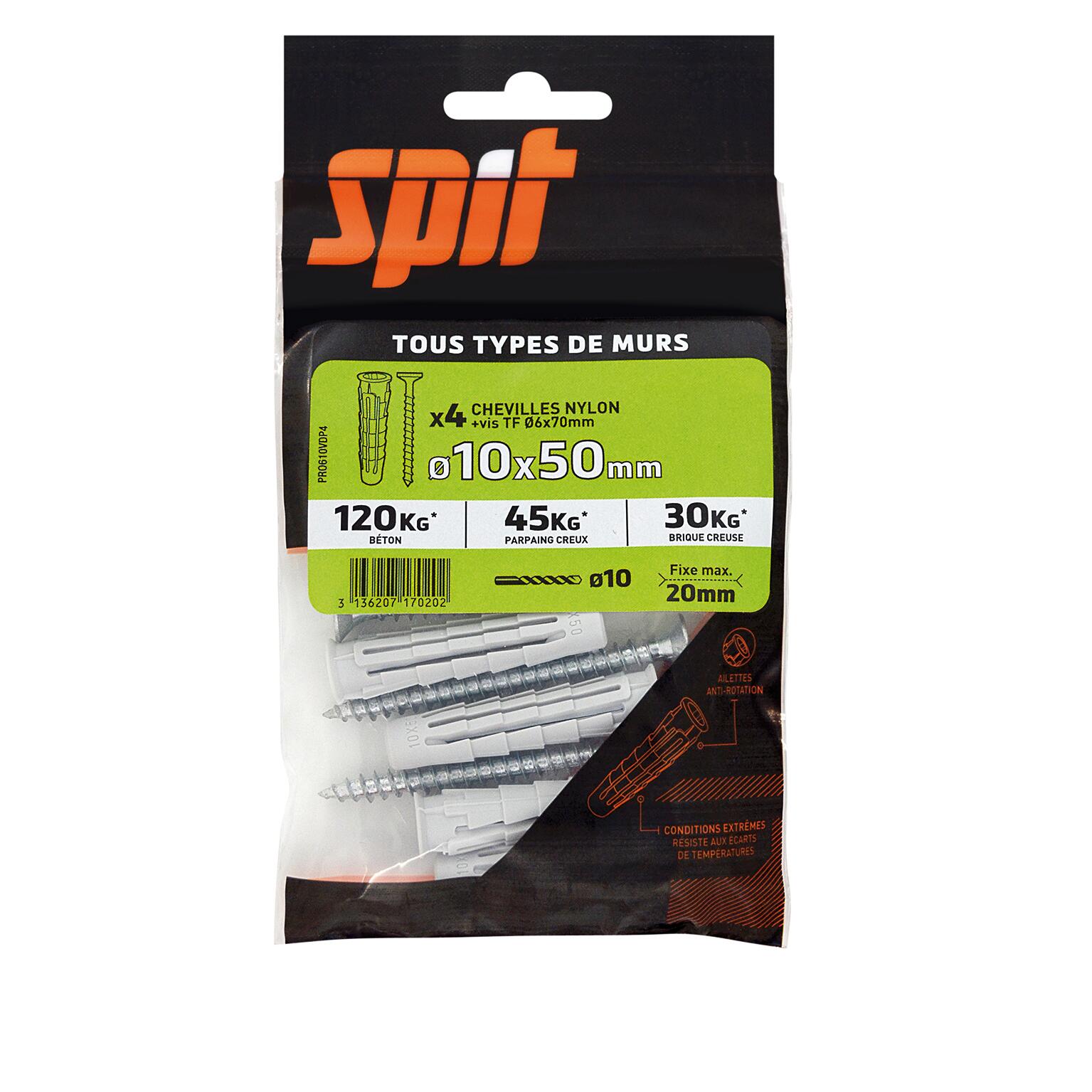 Lot de 4 Cheville murale SPIT, Ø10 x L.50 mm - 3