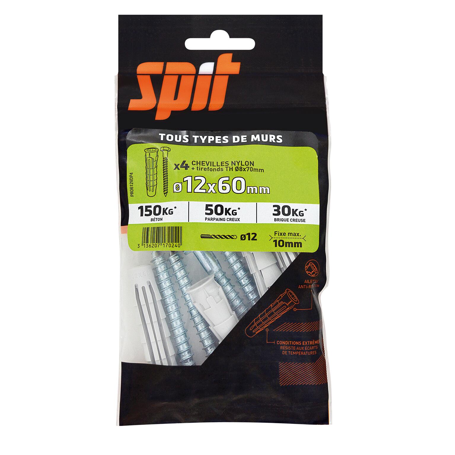 Lot de 4 Cheville murale SPIT, Ø12 x L.60 mm - 3