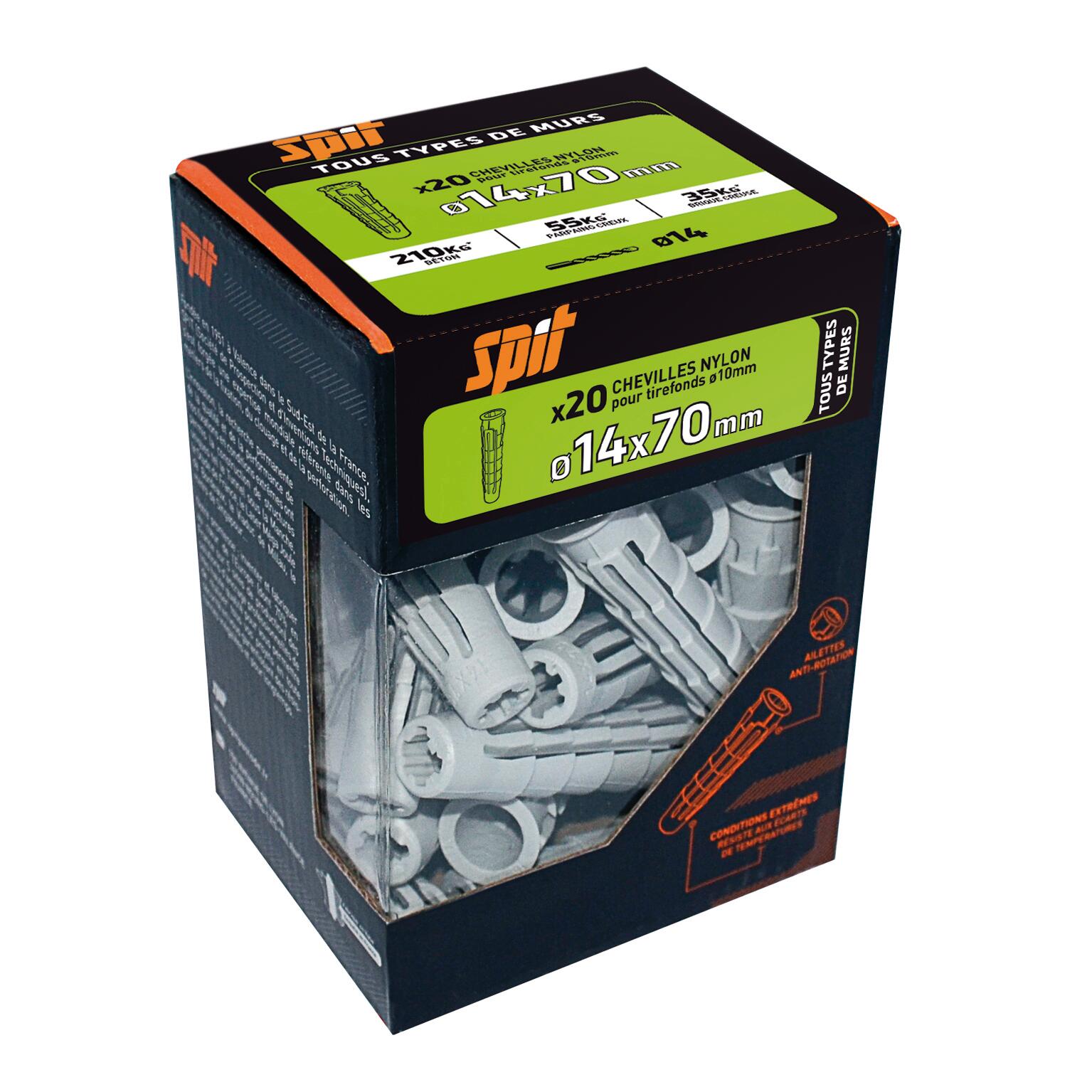 Lot de 20 Cheville murale SPIT, Ø14 x L.70 mm - 3