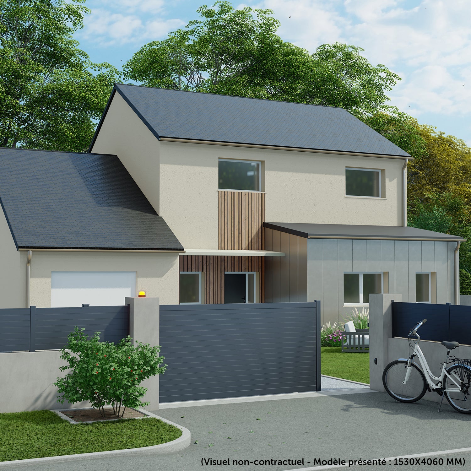 portail aluminium coulissant  - 1