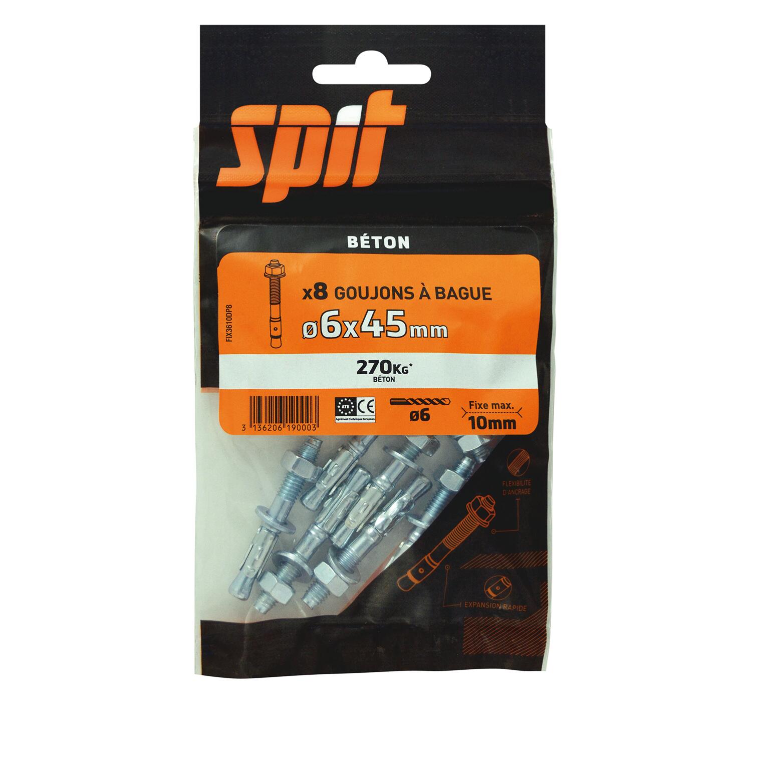 Kit chevilles et vis acier SPIT x 8 x L.45 mm - 3