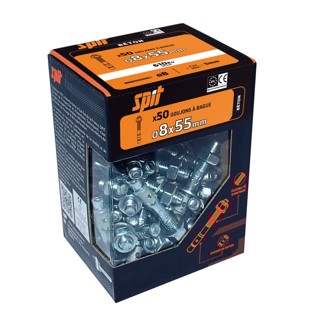 Kit chevilles et vis acier SPIT x 50 mm