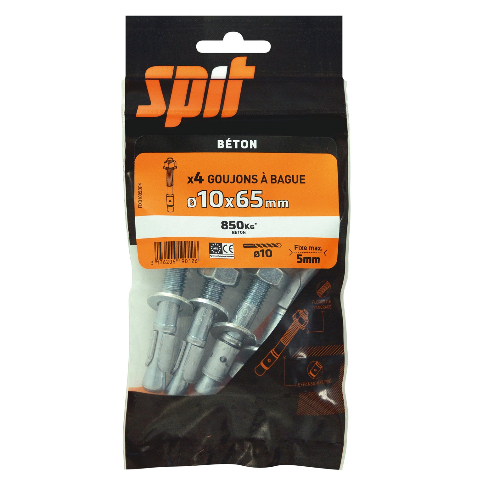 Cheville murale avec vis fix 3 SPIT x L.65 mm - 2
