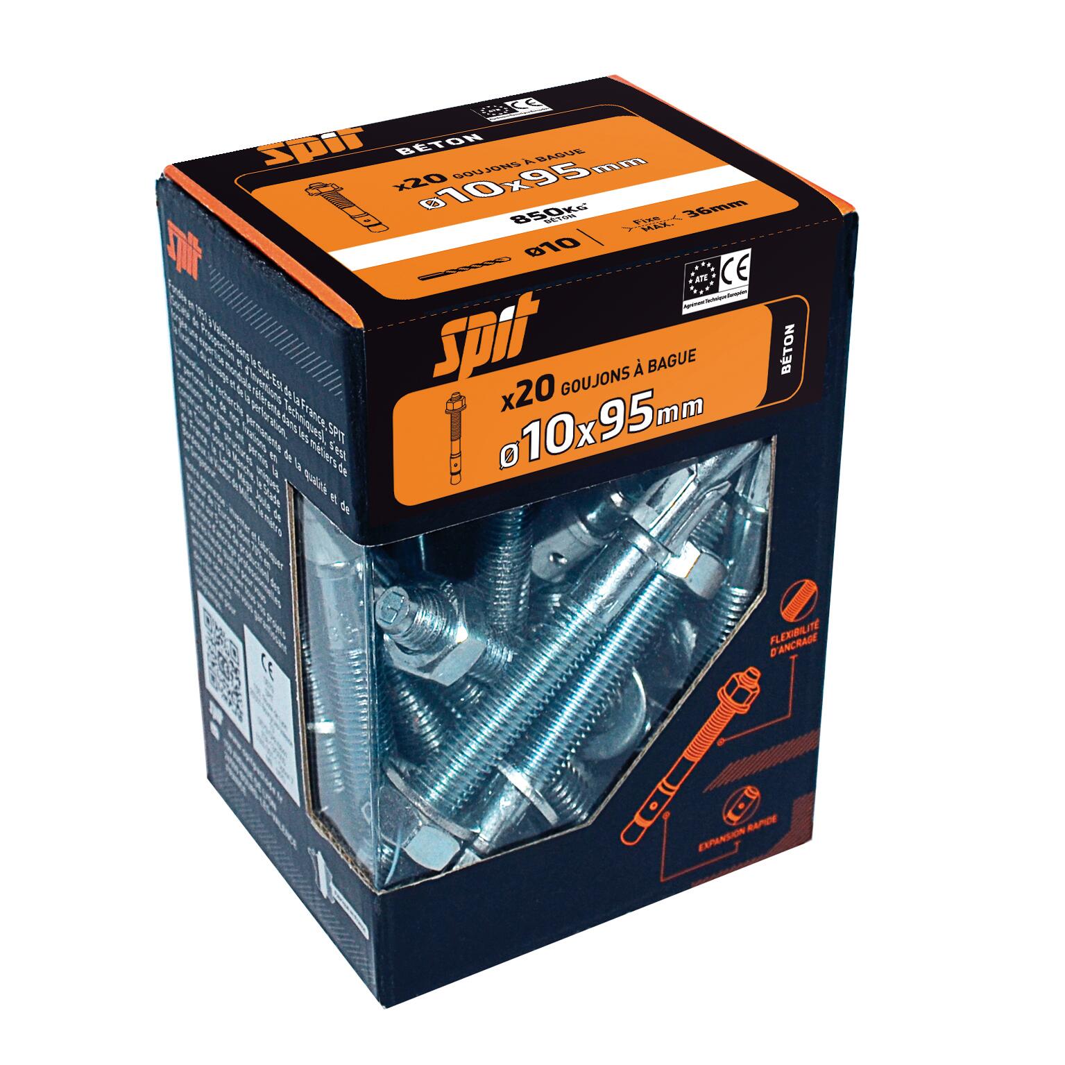 Lot de 20 Cheville murale avec vis fix3 SPIT, Ø10 x L.95 mm - 3