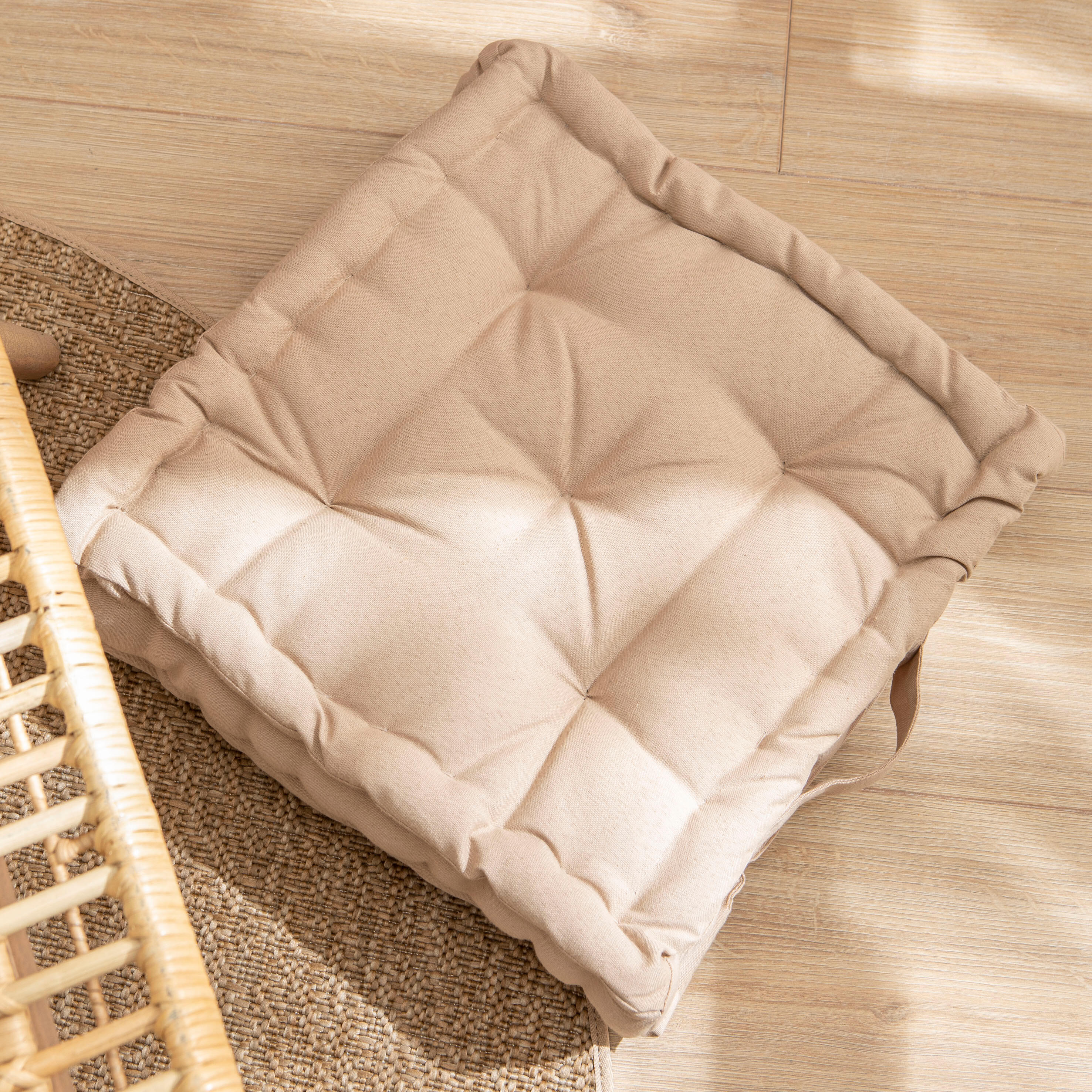 Cojín de suelo exterior/interior  INSPIRE Luck   Beige Trench 40x40x10cm - 3