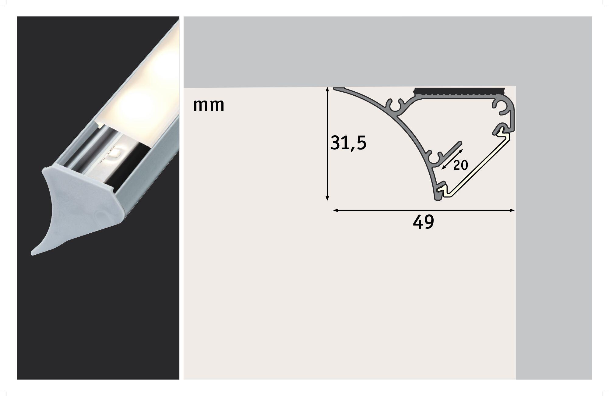 Profilé diffuseur angulaire 1m Corner profil PAULMANN - 9