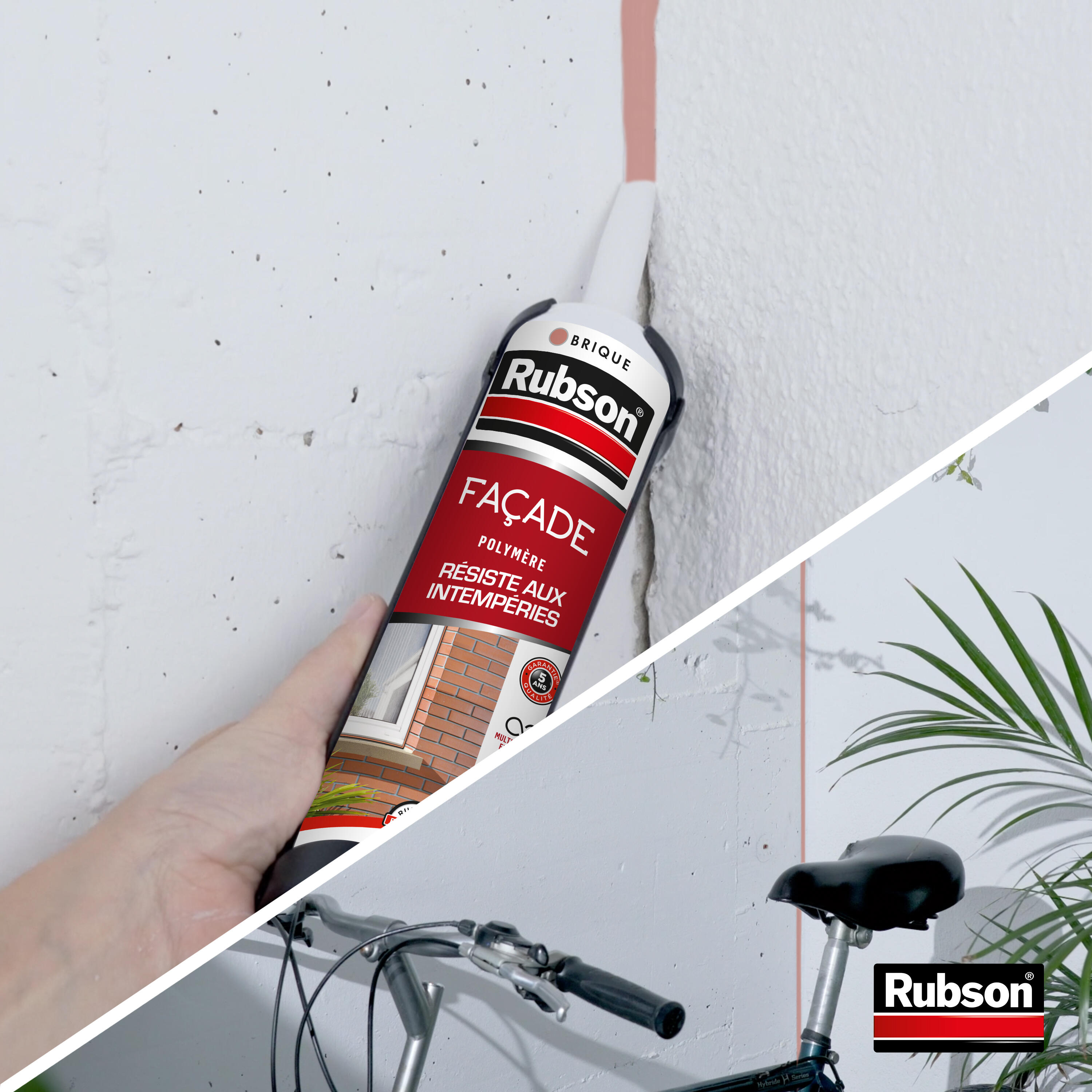 Mastic d'étanchéité Façades RUBSON rouge, 280 ml - 3