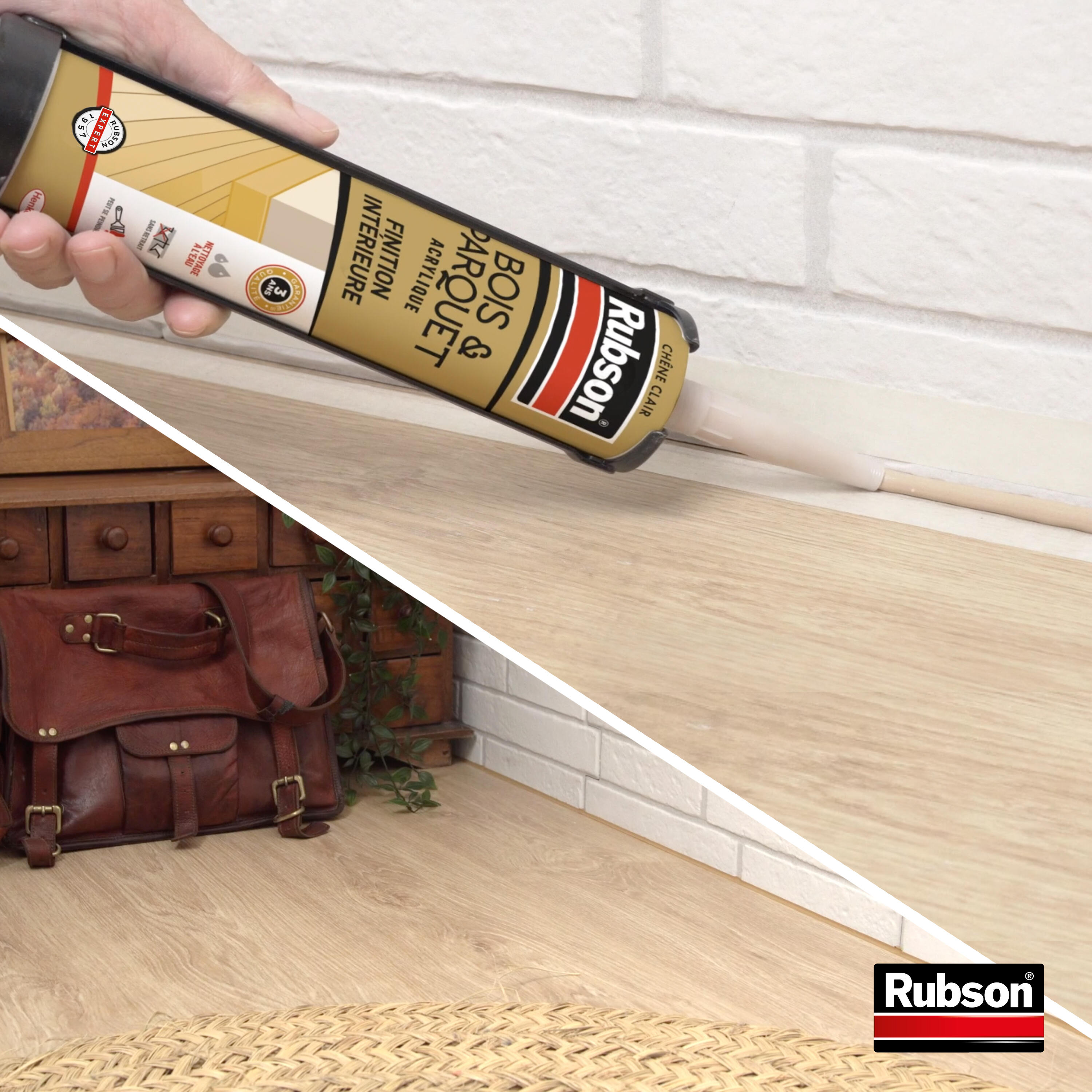 Mastic pour raccordement Bois et parquet RUBSON chêne, 280 ml - 2