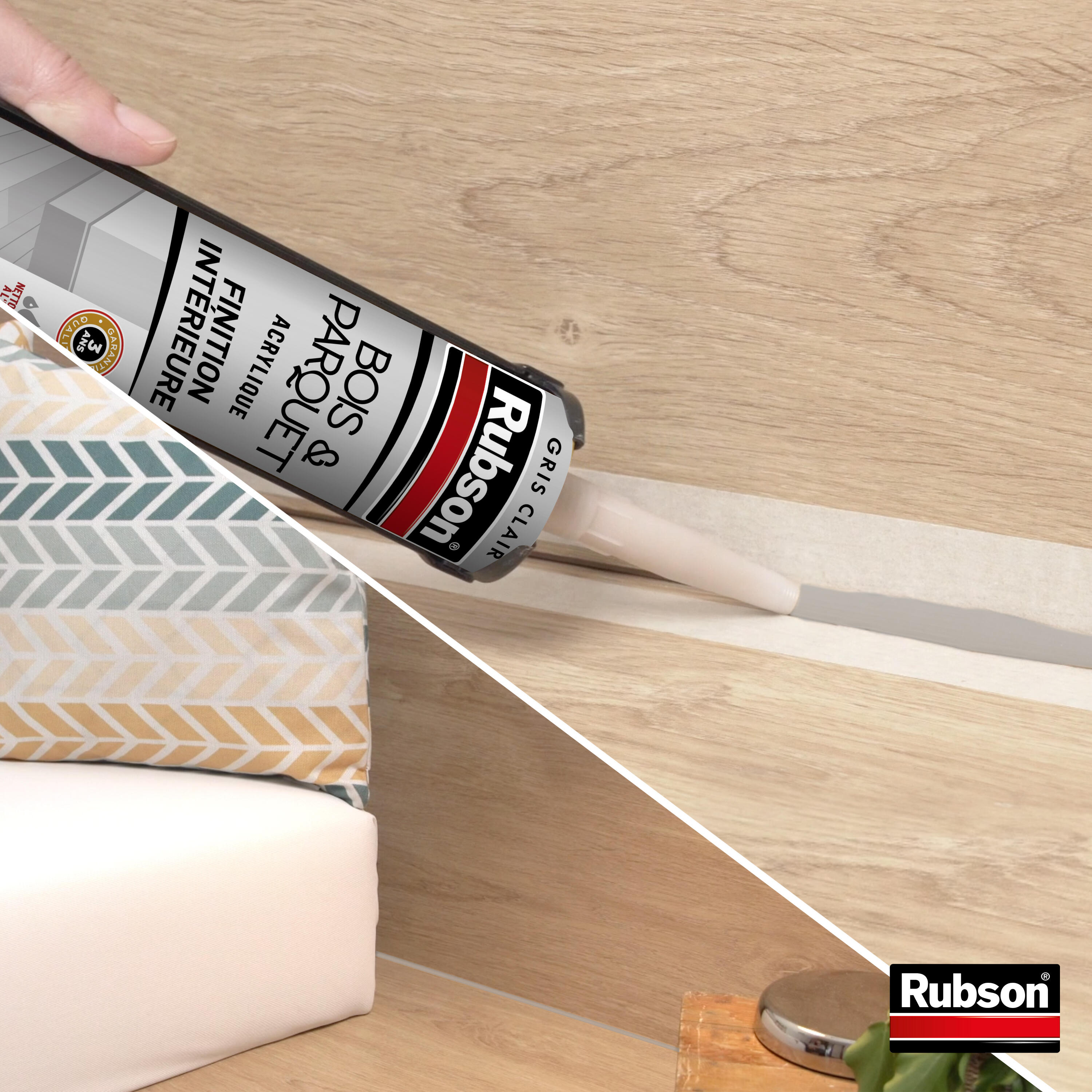 Mastic pour raccordement Bois et parquet RUBSON gris clair, 280 ml - 4