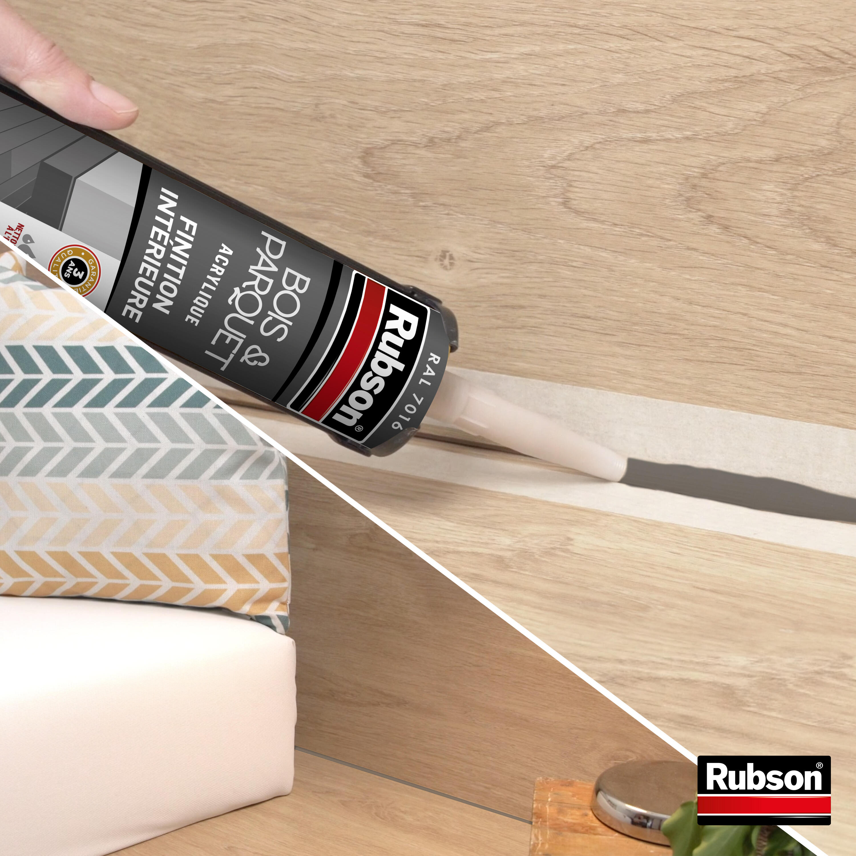 Mastic pour raccordement Bois et parquet RUBSON gris foncé, 280 ml - 4