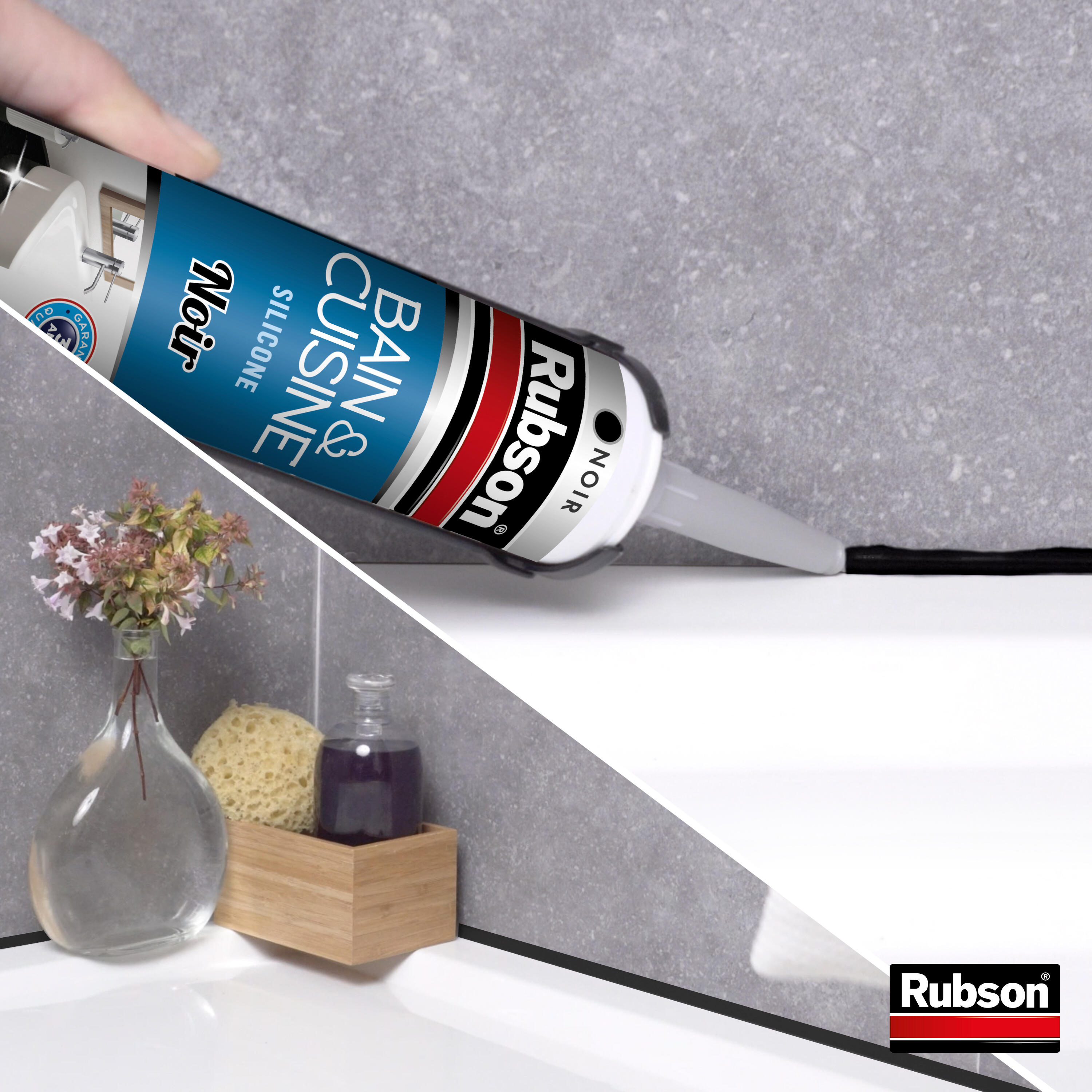 Silicone Bain et cuisine RUBSON noir, 280 ml - 4