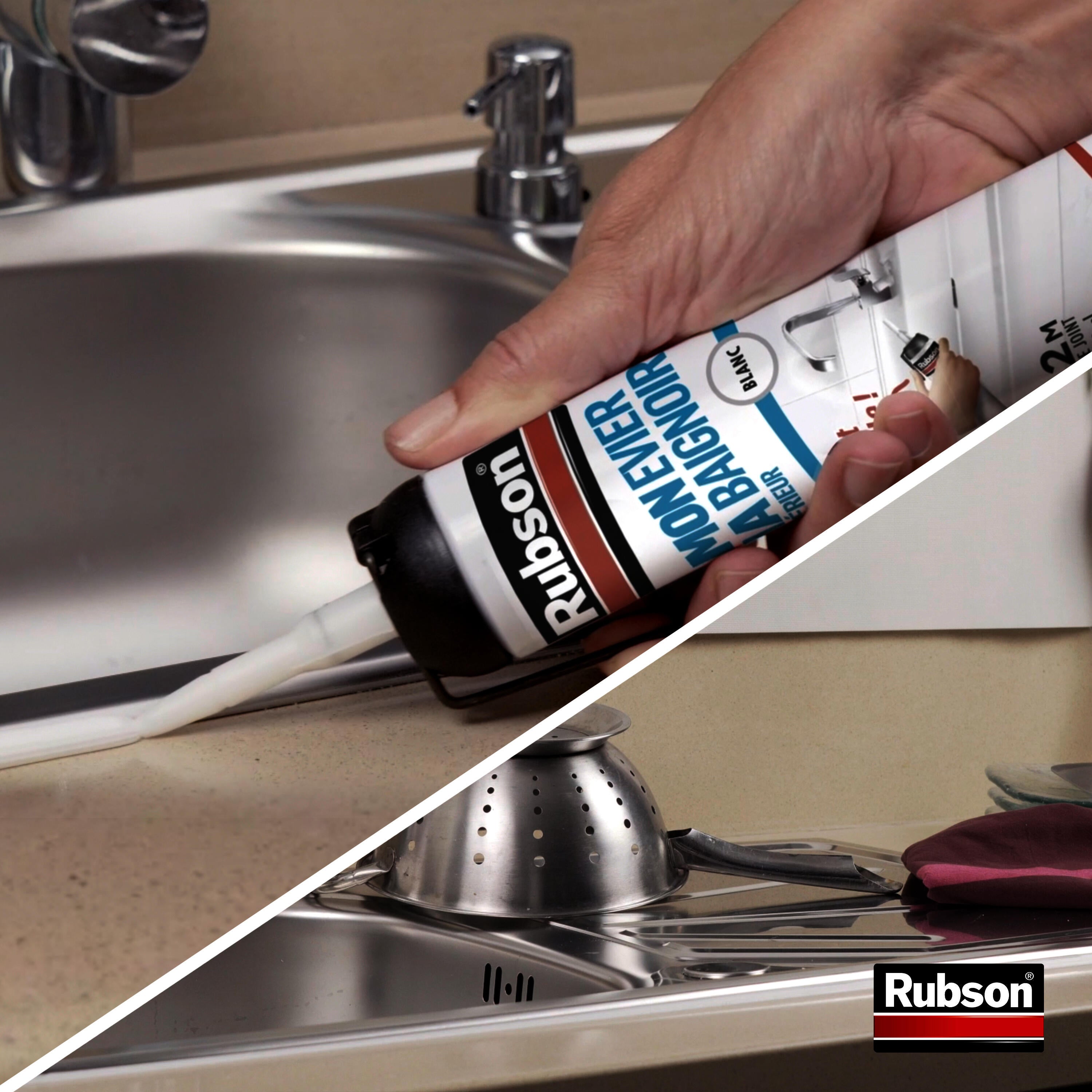 Silicone Mon evier, ma baignoire RUBSON blanc, 200 ml - 3