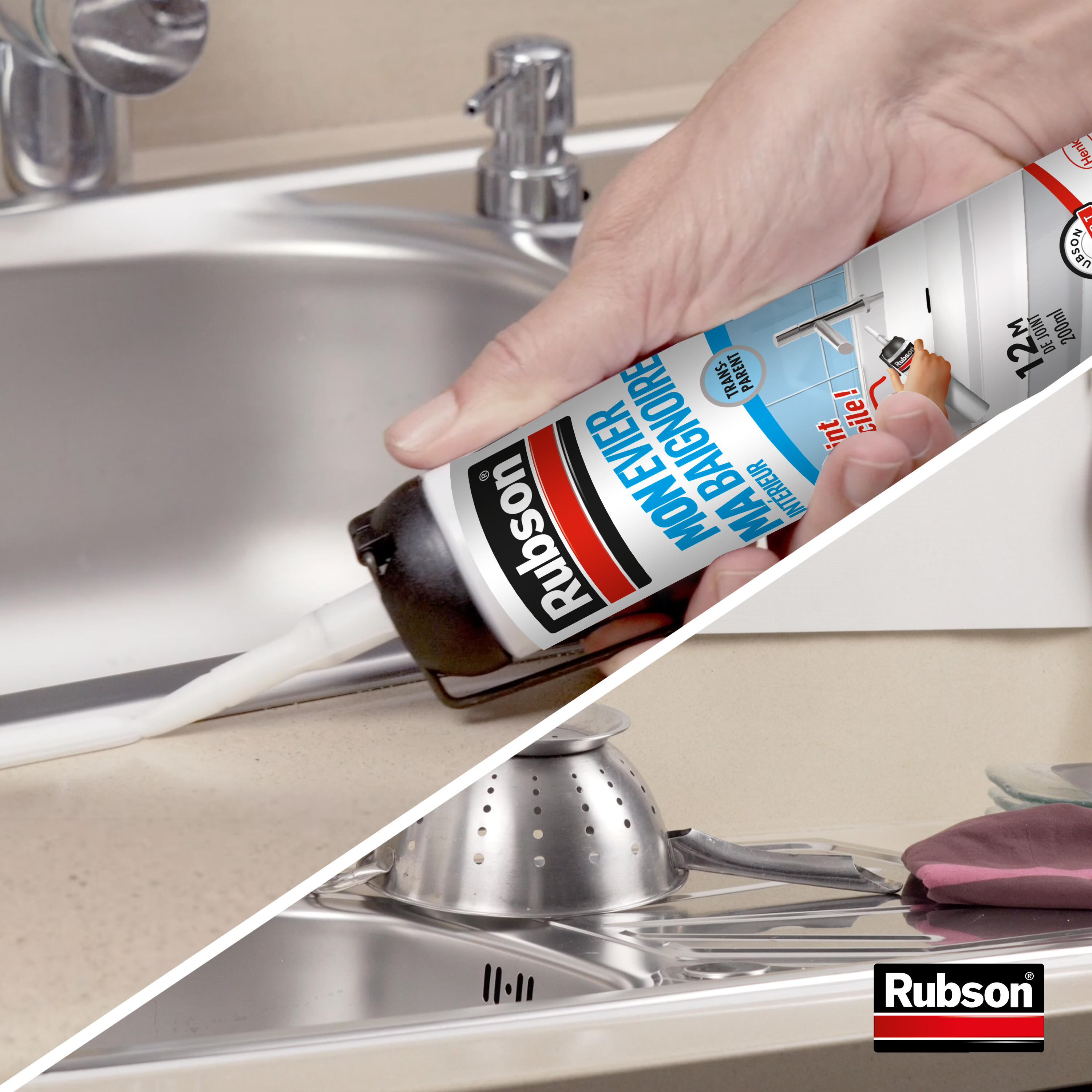 Mastic d'étanchéité Mon evier, ma baignoire RUBSON transparent 200ml - 4
