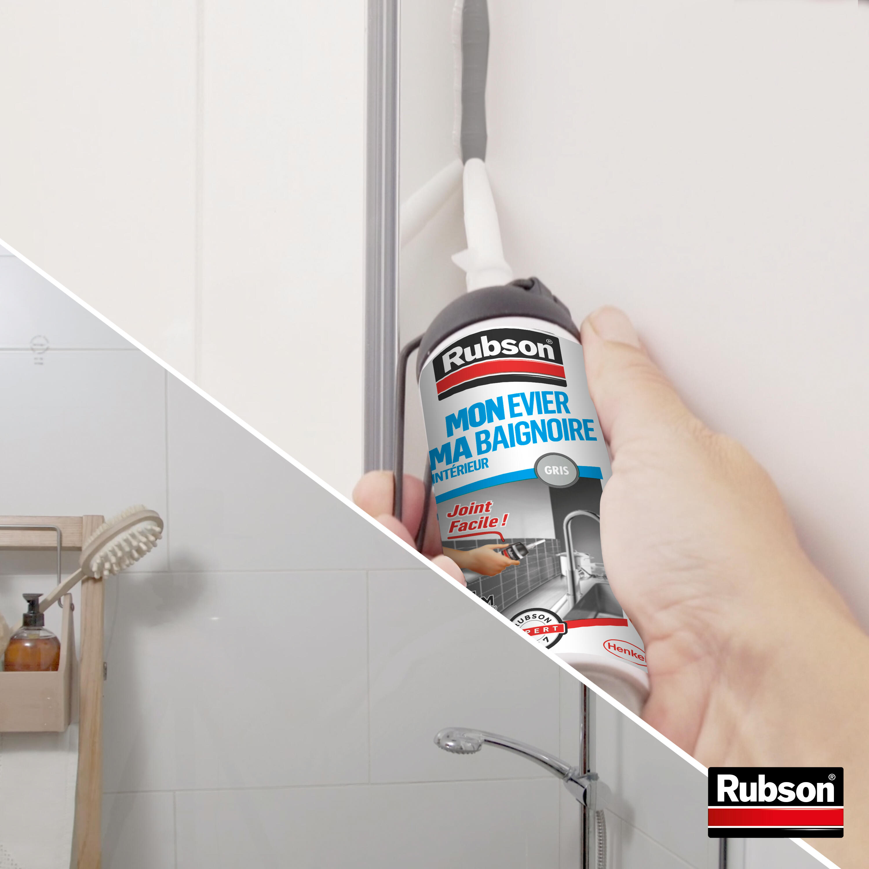 Silicone Mon evier, ma baignoire RUBSON gris, 100 ml - 4