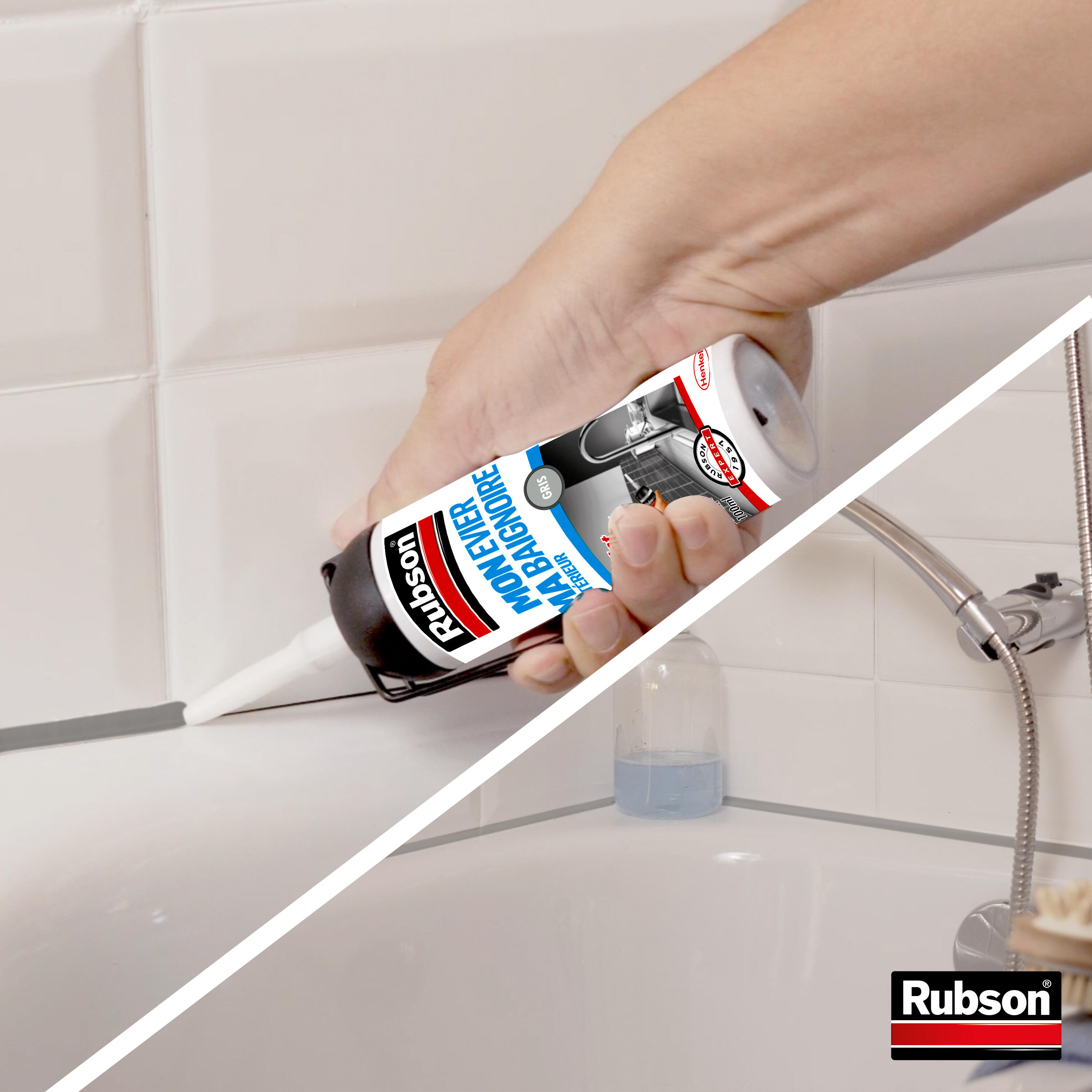 Silicone Mon evier, ma baignoire RUBSON gris, 100 ml - 5