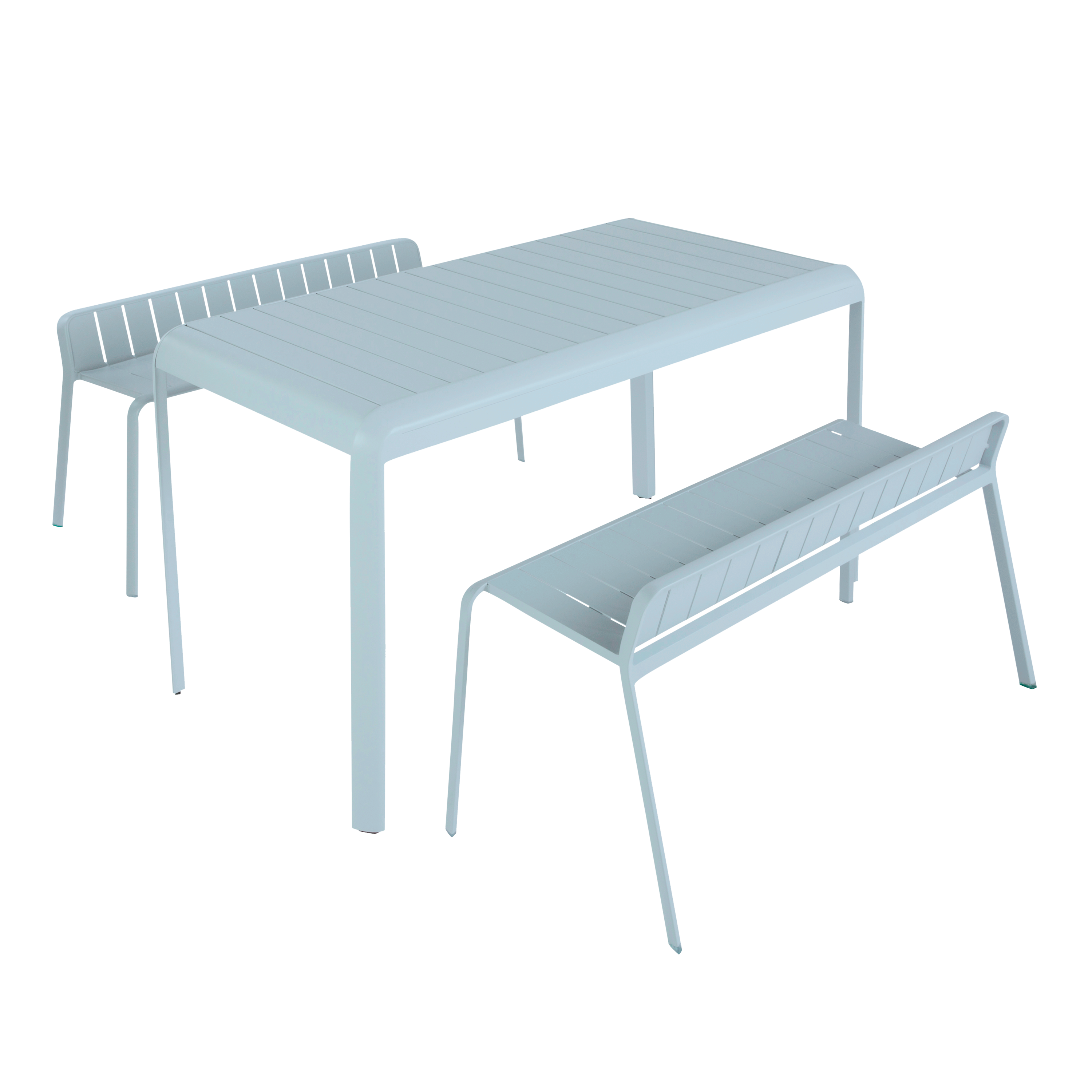 Panca da giardino in alluminio blu Idaho NATERIAL, seduta in alluminio azzurro - 6