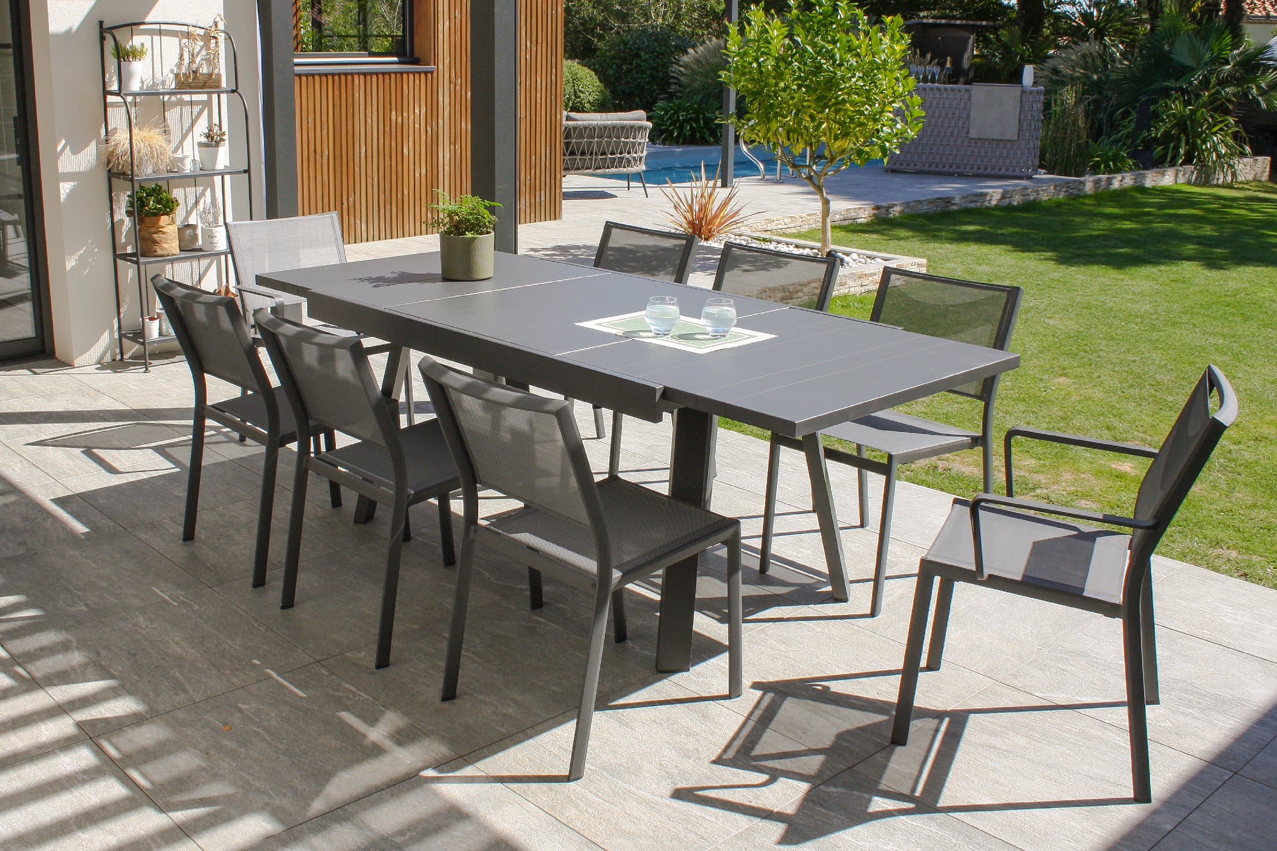 Fauteuil fauteuil DCB GARDEN Stockholm-ft en aluminium gris - 2