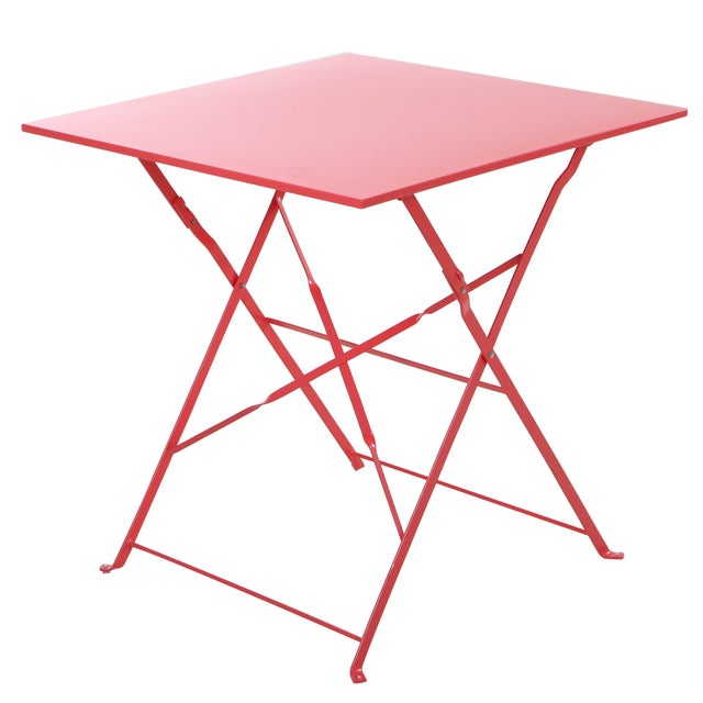 Tavolo da pranzo per giardino pieghevole Flora NATERIAL in acciaio rosso per 2 persone 70x70cm