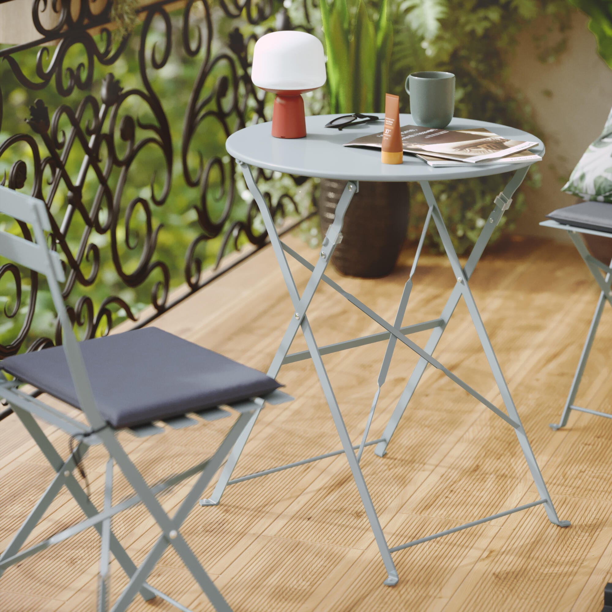 Table de jardin NATERIAL rond 2 personnes Leroy Merlin