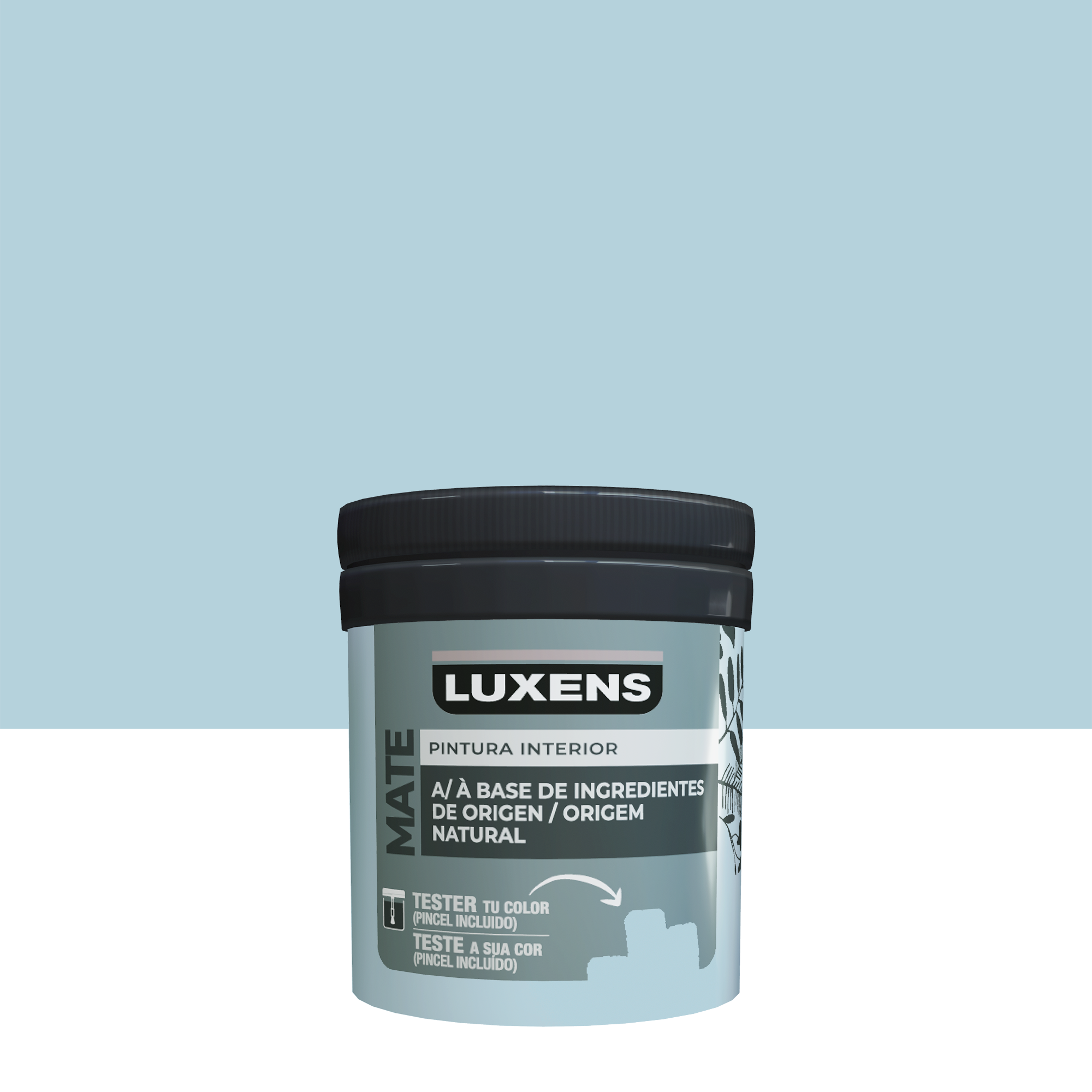 Tester de pintura biobase luxens color fjord 6 mate 75ml para paredes y techos
