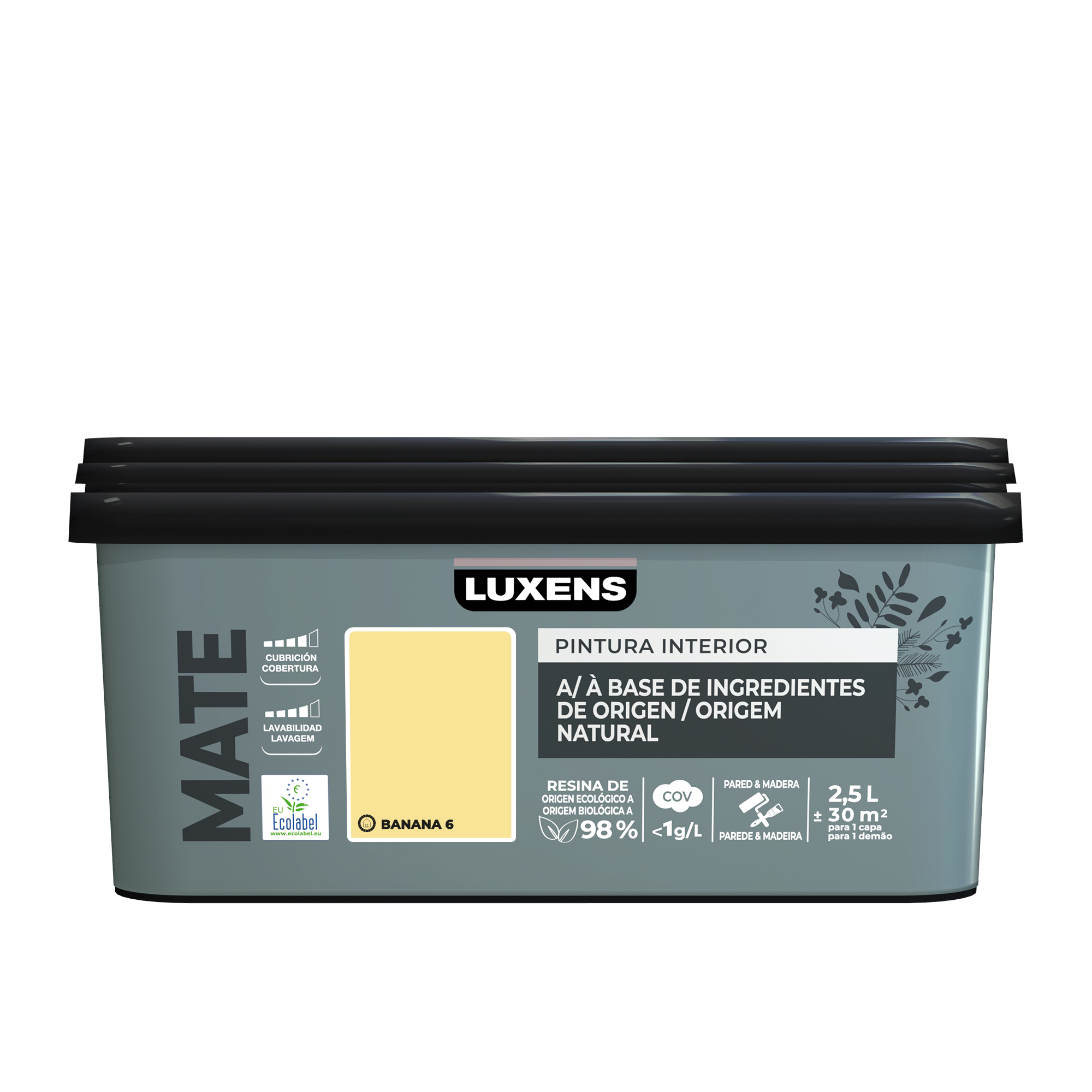 Tinta interior decorativa mate 2,5 L Banana 6 Biobased Luxens - 3