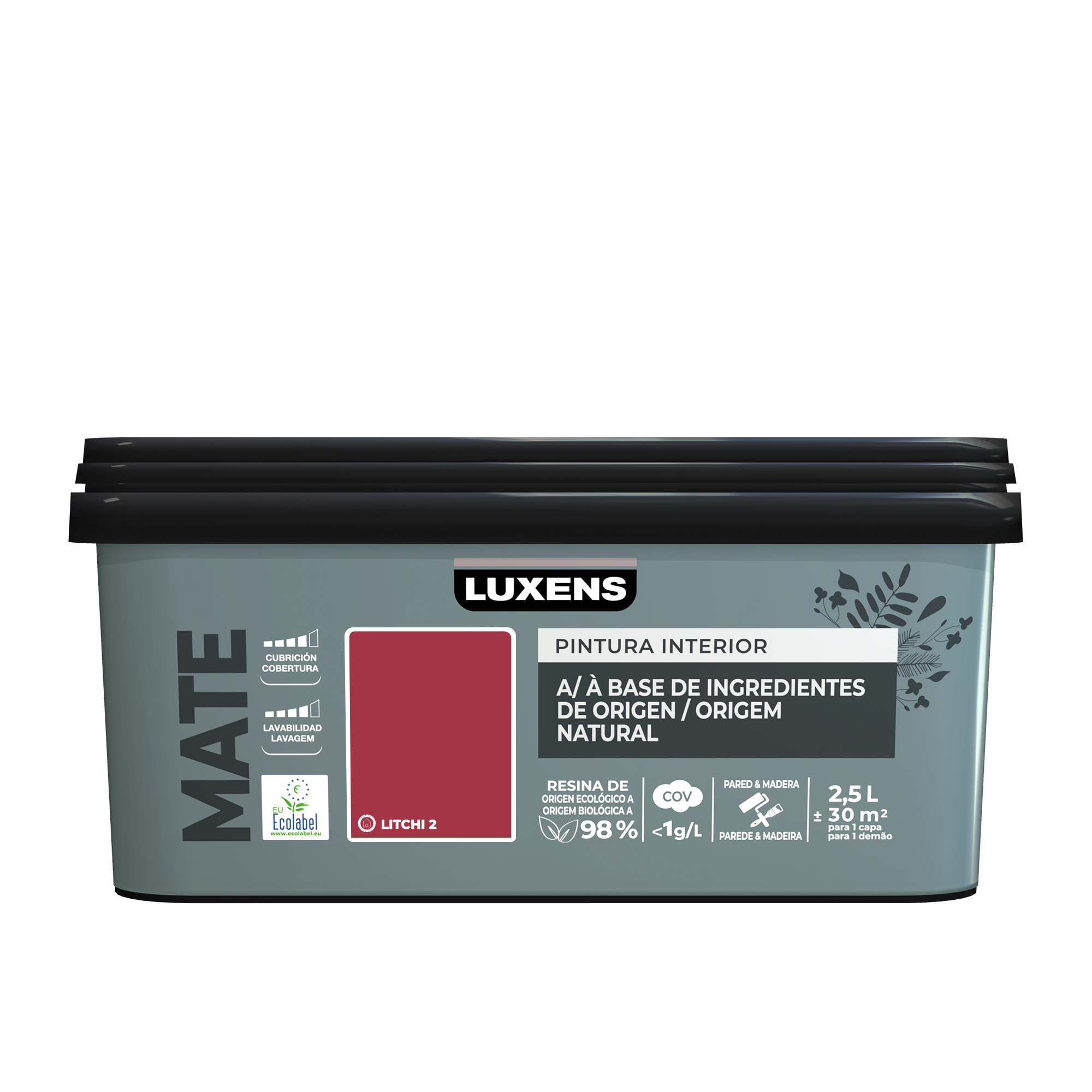 Tinta interior decorativa mate 2,5 L Litch 2 Biobased Luxens - 3
