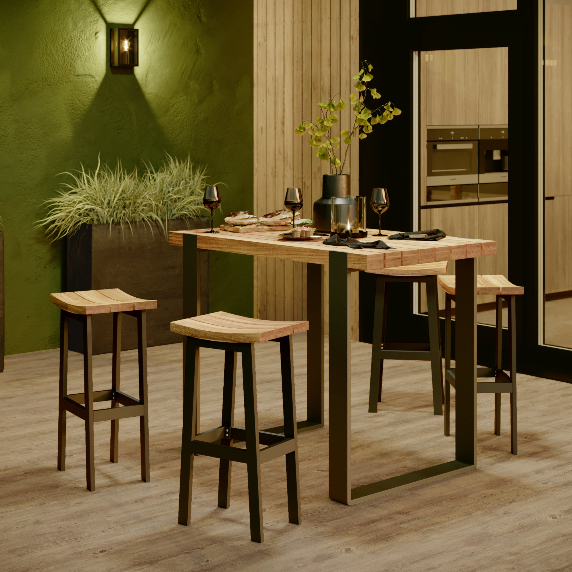 Una cucina open space in stile nordico