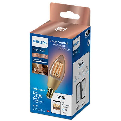 Ampoule led connectée flamme E14, 370Lm = 25W, variation de blancs, PHILIPS - 2