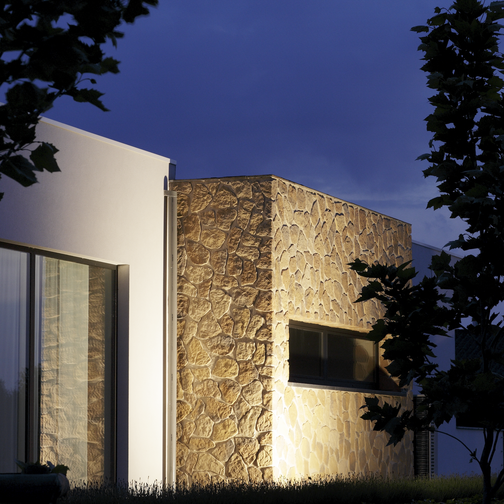 Revestimiento decorativo nevada de piedra marrón esquina