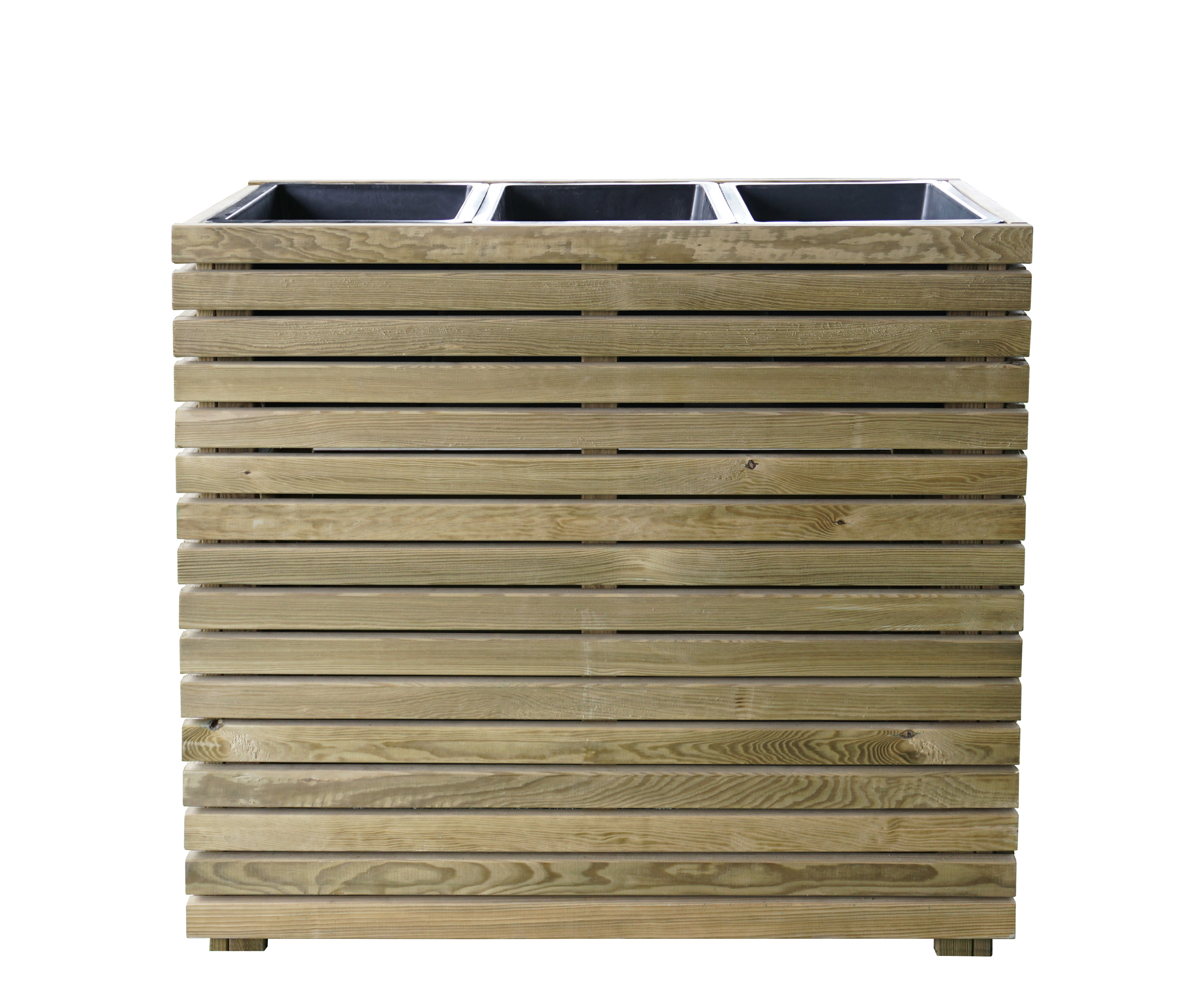 Jardinera de madera horizon beige 90x90 cm