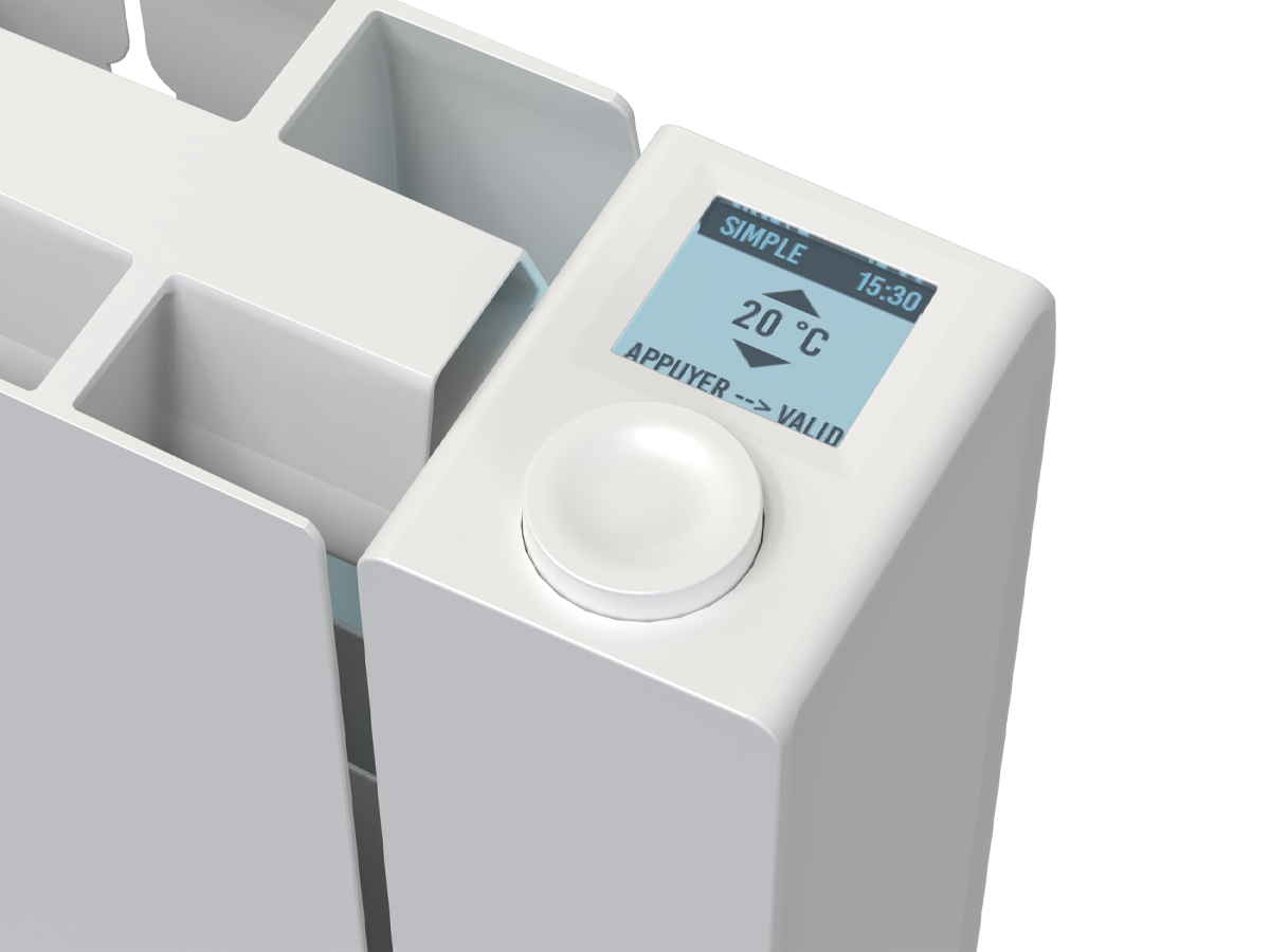 Radiateur électrique à inertie fluide 1000 W EQUATION Luz horizontal blanc - 3