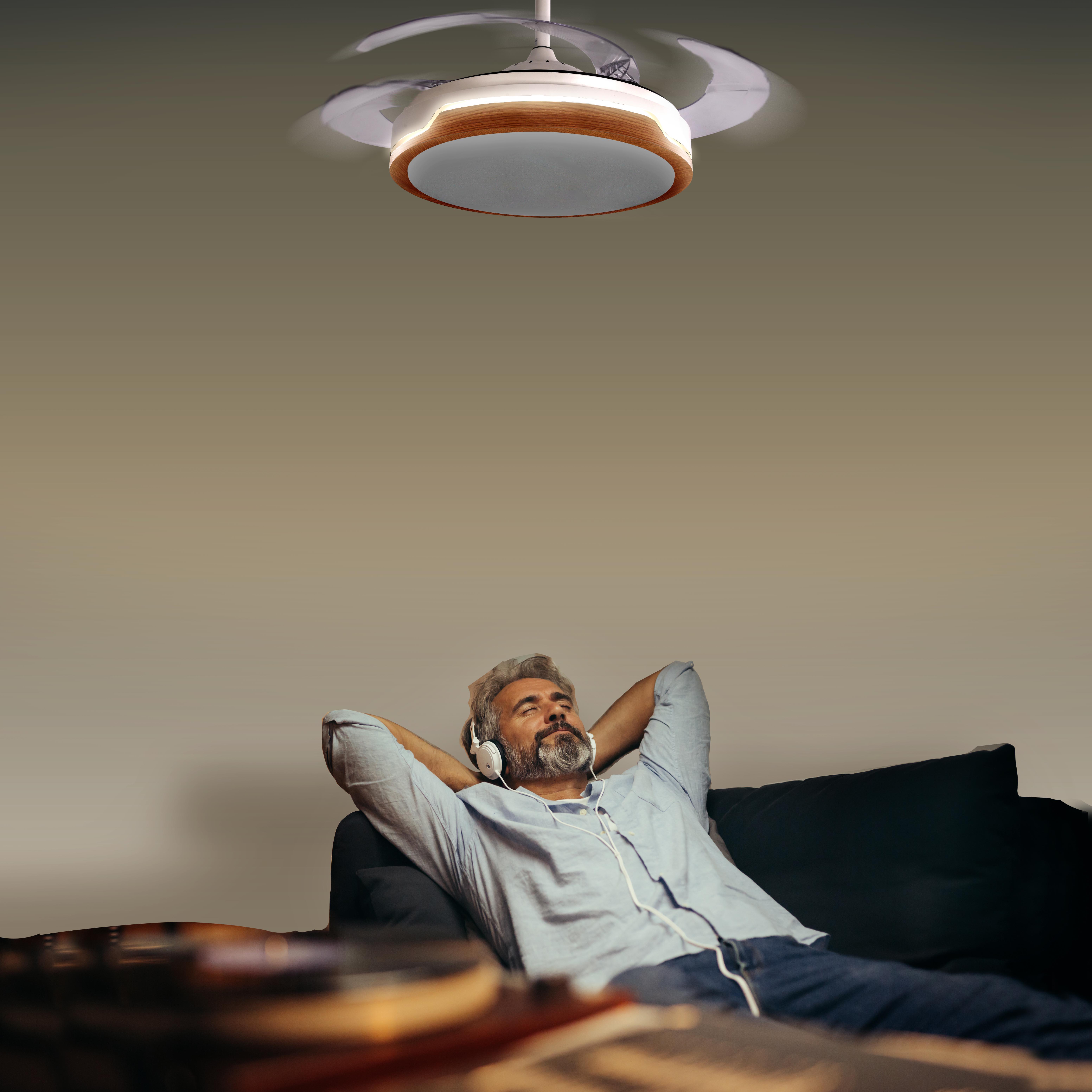 Ventilateur de plafond LED, Yang, 107 cm, SULION, blanc - 3