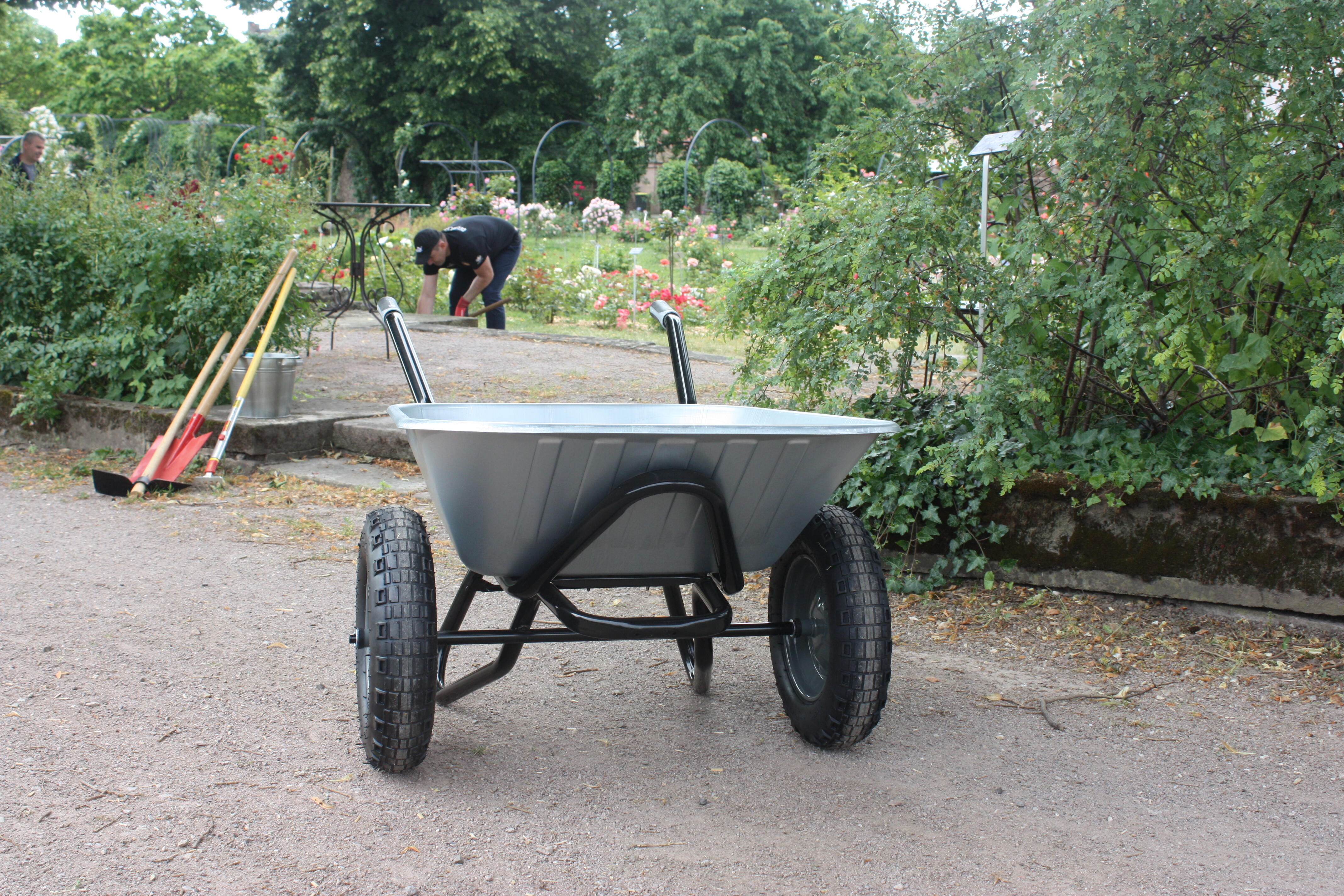 Brouette 2 roues acier galvanisé Aktiv excellium twin HAEMMERLIN, 100l, 150kg - 2