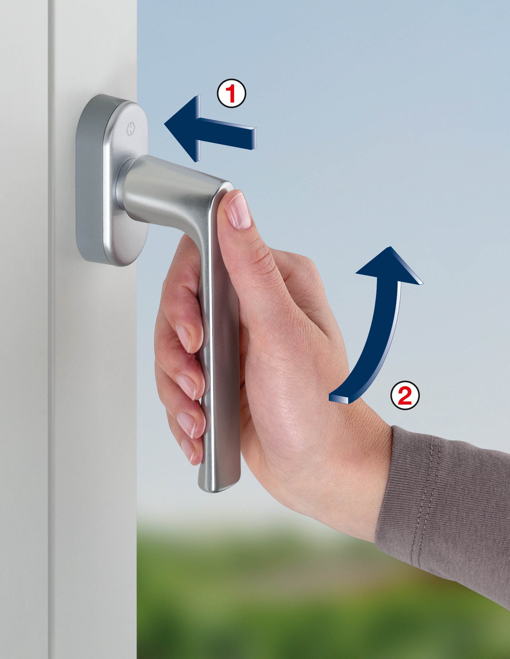 Poignée de fenêtre à clé Secuforte Hamburg HOPPE, aluminium blanc - 4