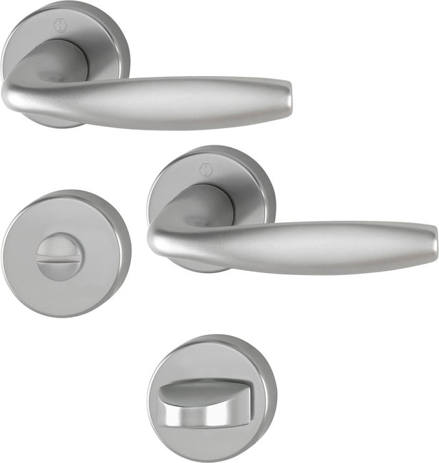 2 poignées de porte sur rosace avec rosace conda/décondamna HOPPE New york gris