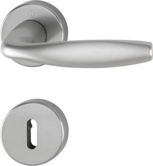 Poignée De Porte Sur Rosace Ronde HOPPE Trondheim - Inox 304 - Modèle à Clé L - Neuf