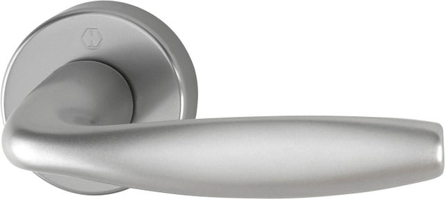 2 poignées de porte sur rosace HOPPE New york gris argent, aluminium