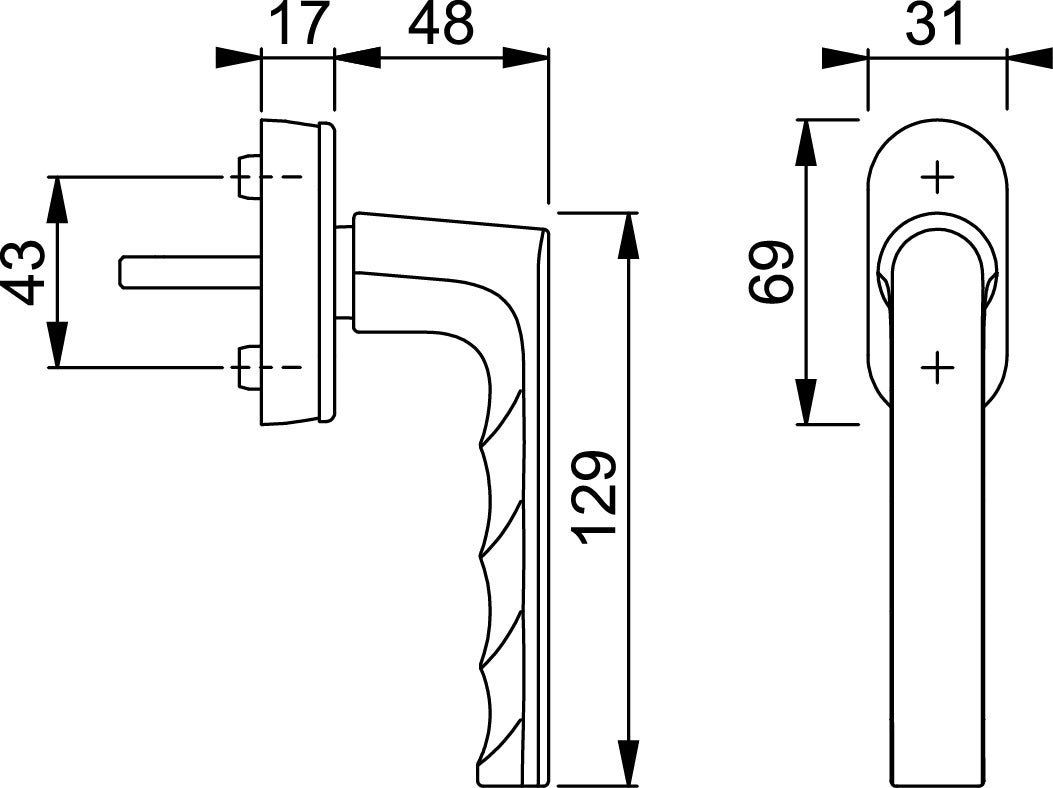 Poignée de fenêtre à clé Secuforte Hamburg HOPPE, aluminium blanc - 3
