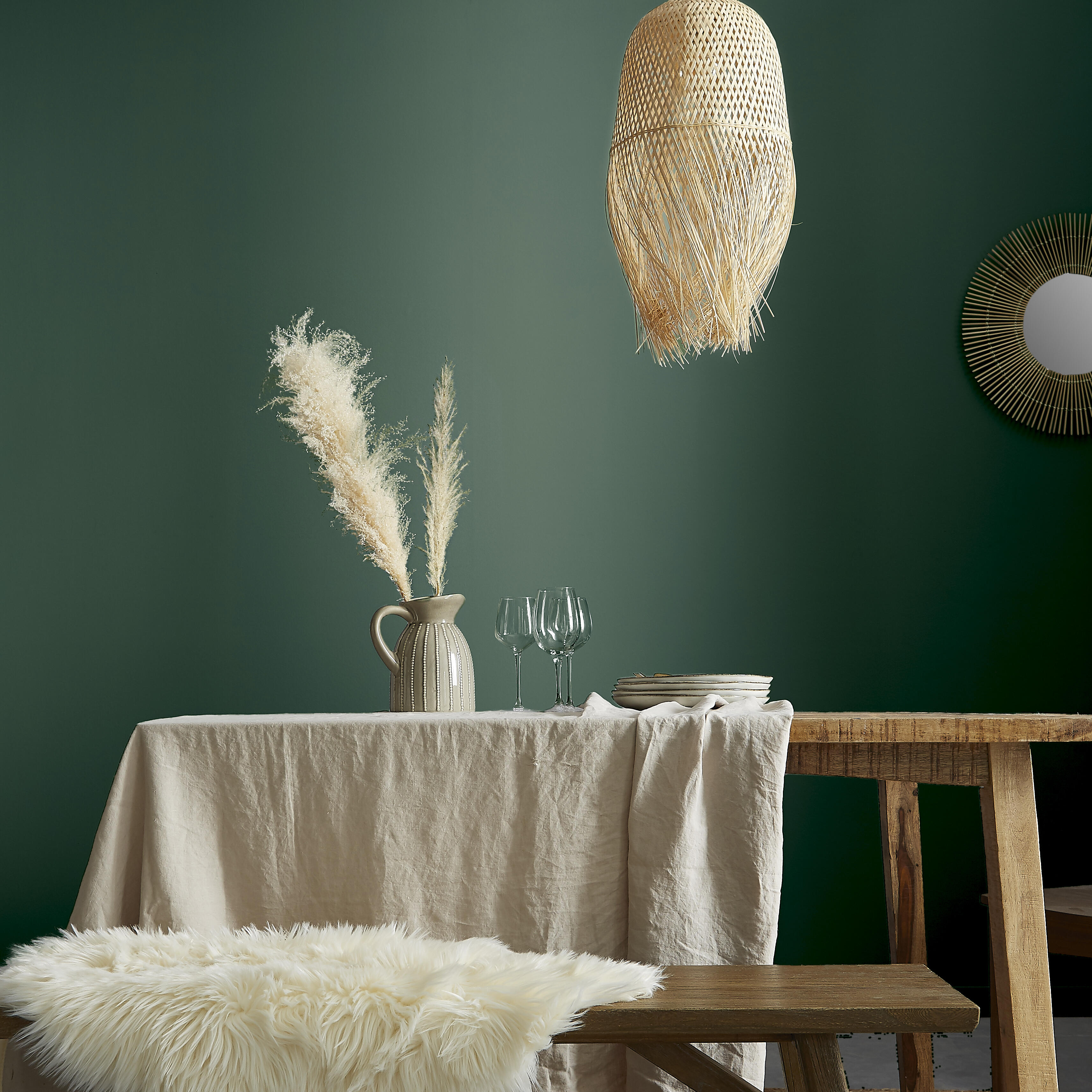 Lustro w bambusowej ramie Bamboo okrągłe śr. 55 cm Inspire - 5