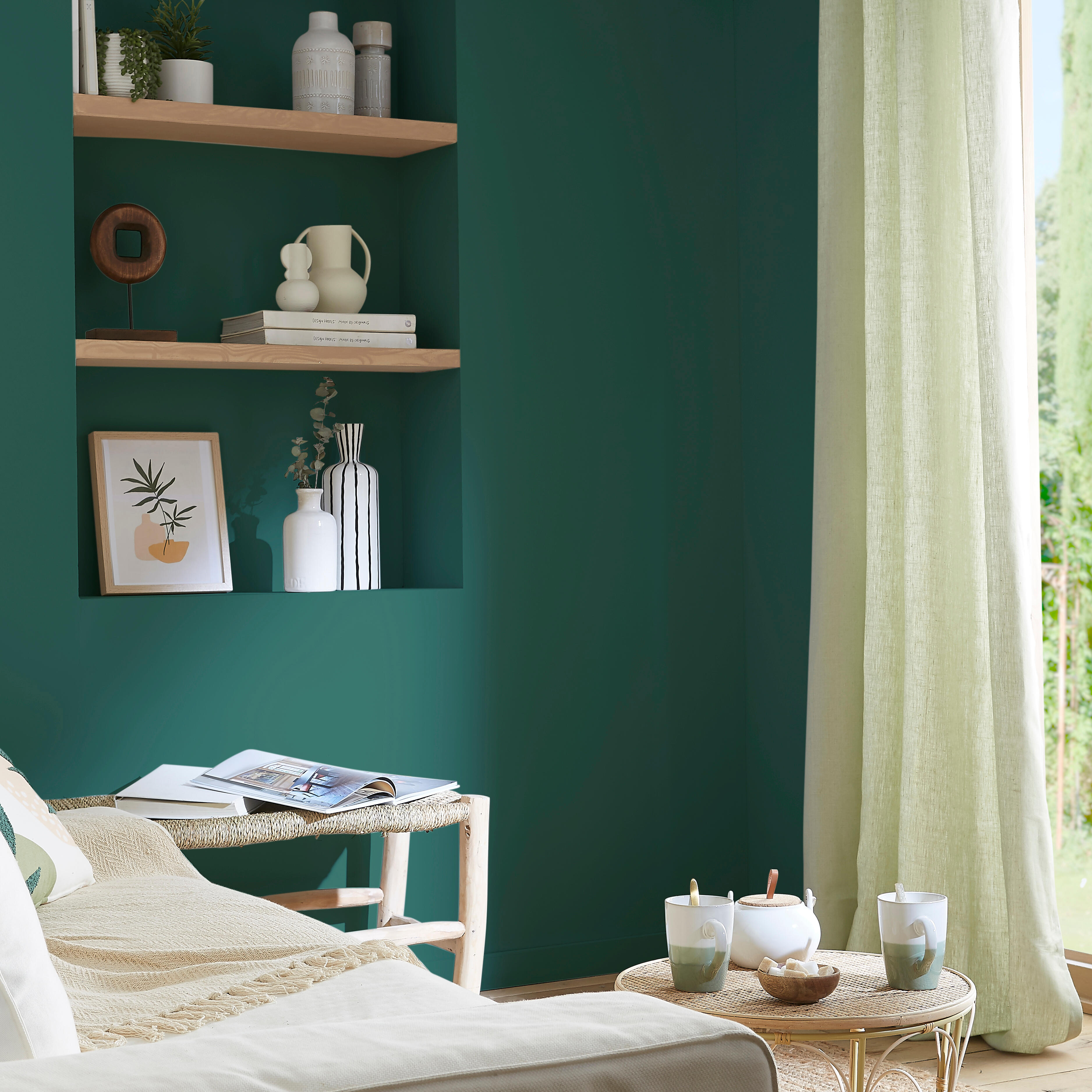 Pittura per interni per parete e soffitto lavabile, LUXENS Biobased verde emerald 0 opaco, 2.5 L - 5