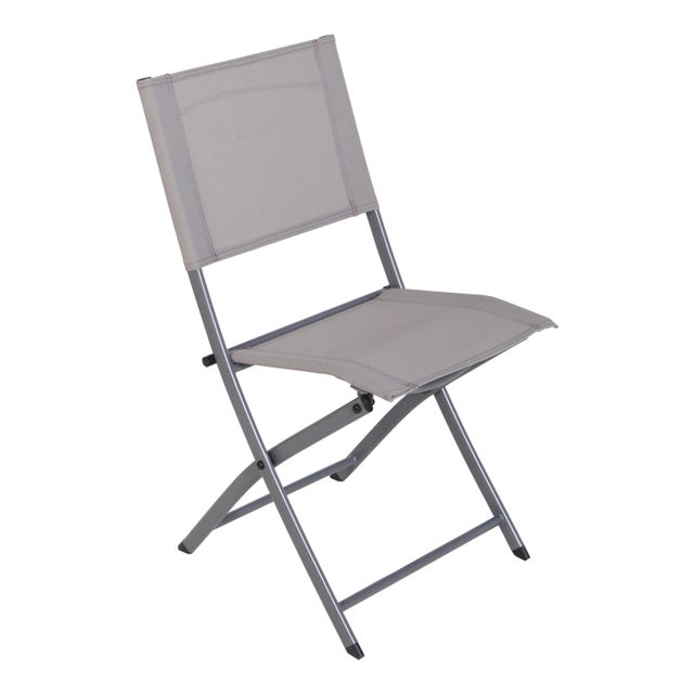 Chaise de jardin NATERIAL Emys en acier taupe